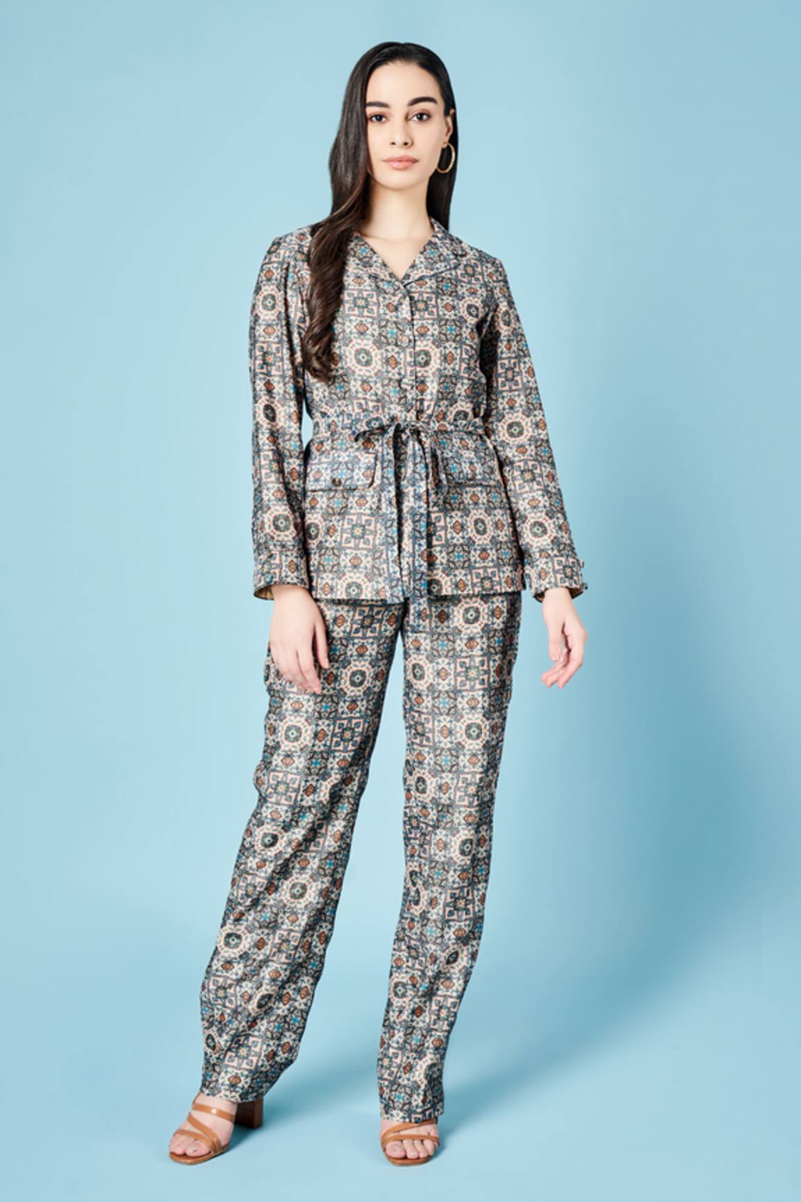 Sammohi By Moksha And Hiral Chanderi Silk Kai Shirt With Pant