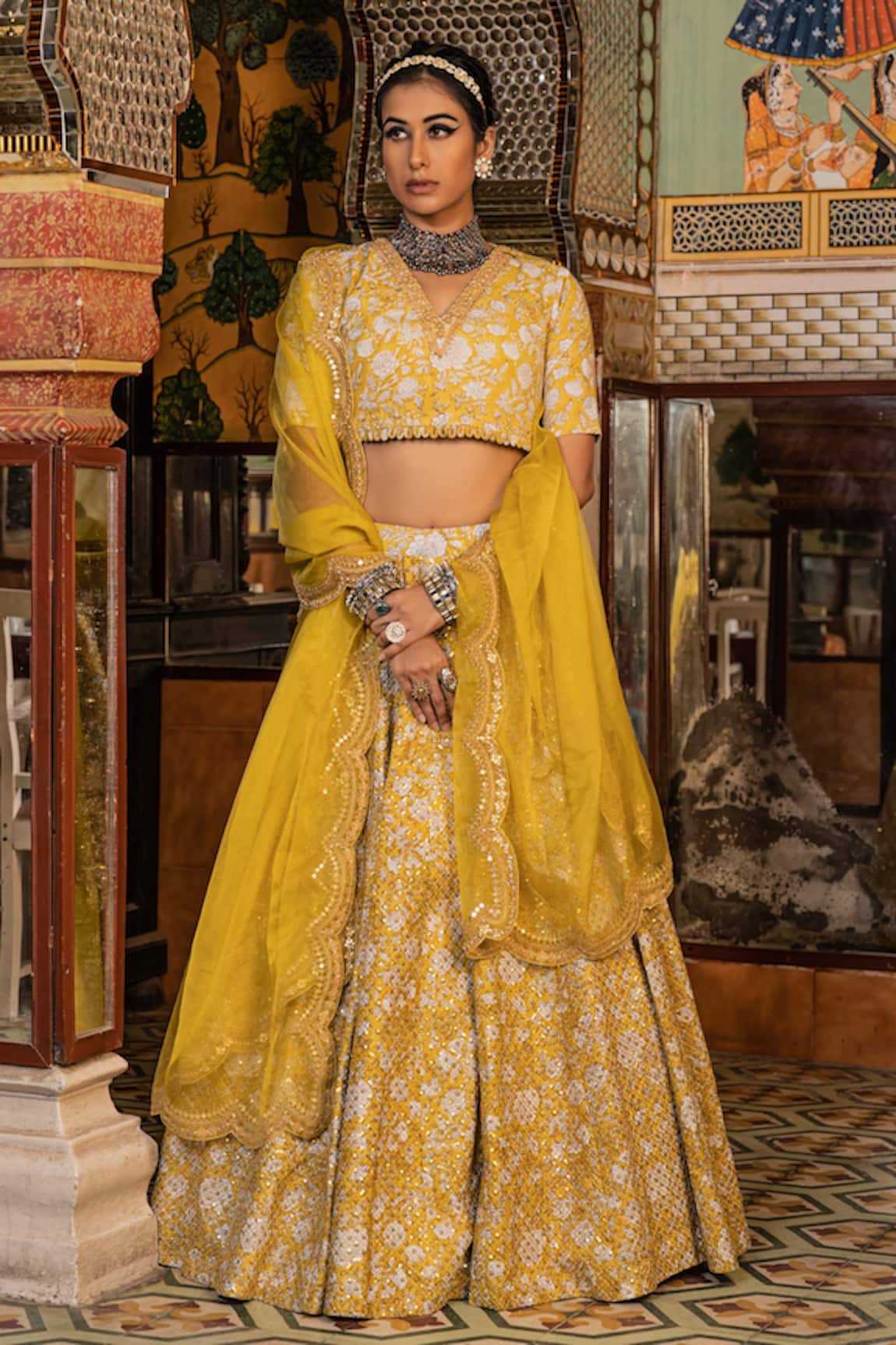 Gulabo Jaipur Parveen Botanic Print & Embroidered Lehenga Set
