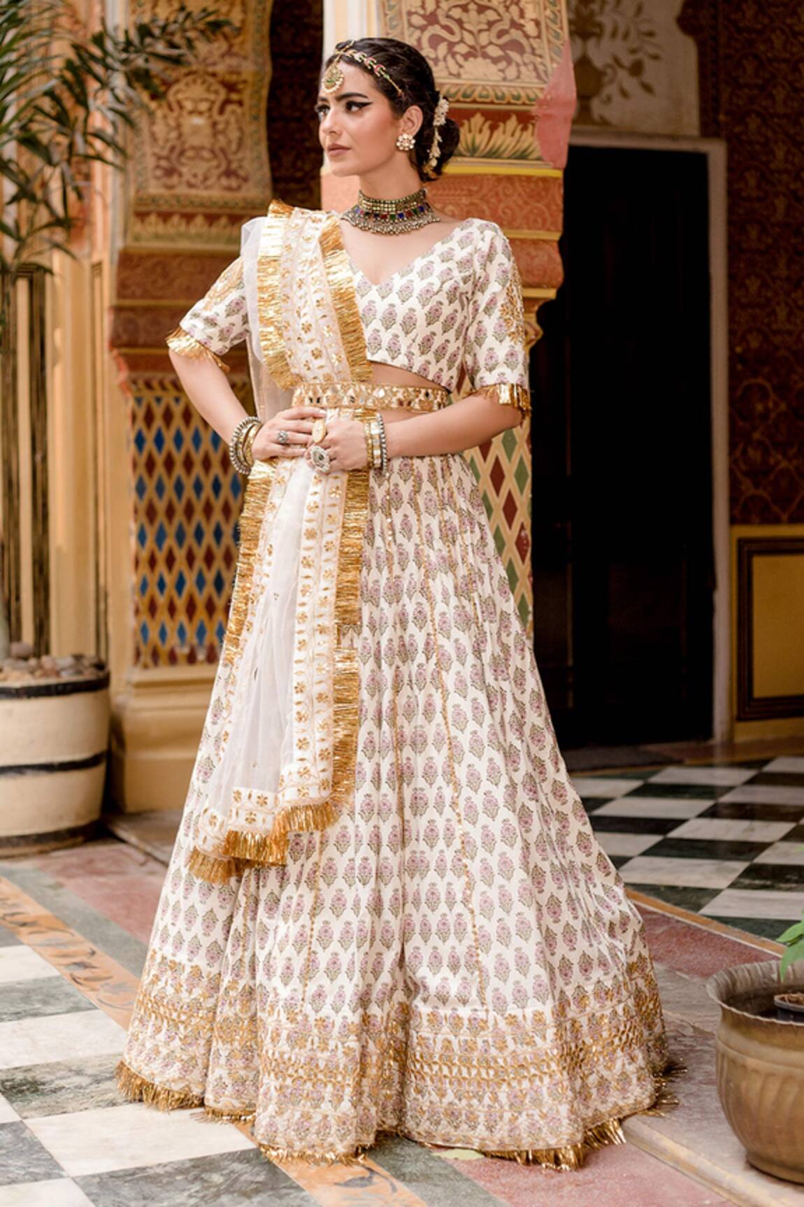 Gulabo Jaipur Shehzadi Mughal Block Print Lehenga Set