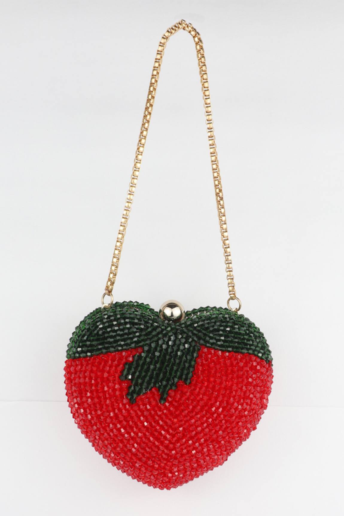 Bag Head Strawberry Crystal Embellished Bag 