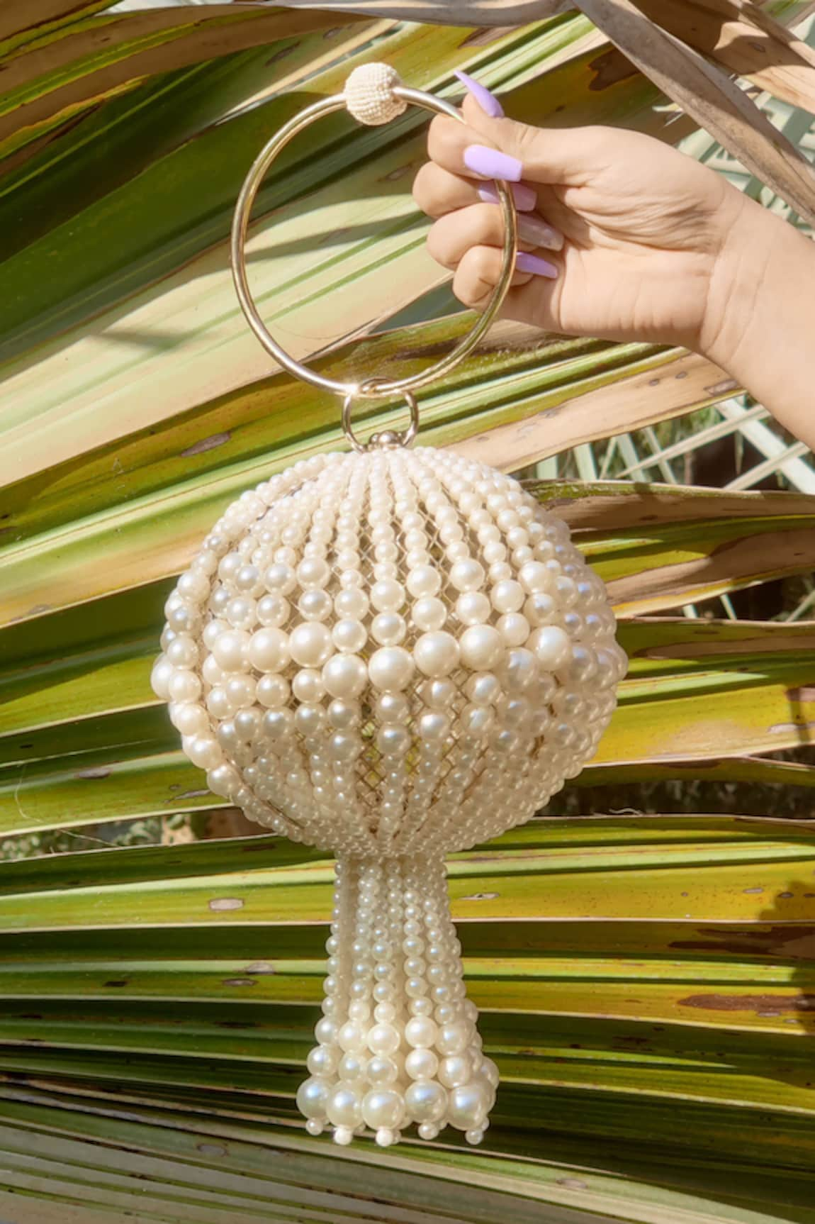 BAG HEAD Pearl Embellished Ball Bag