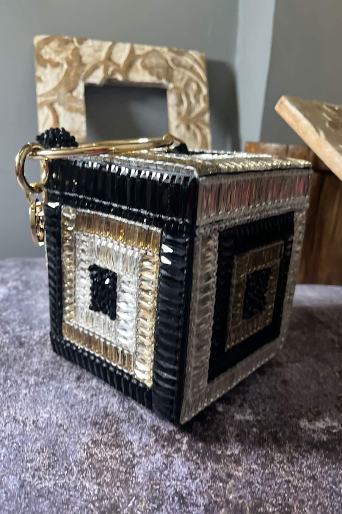 BAG HEAD Crystal Embellished Box Bag