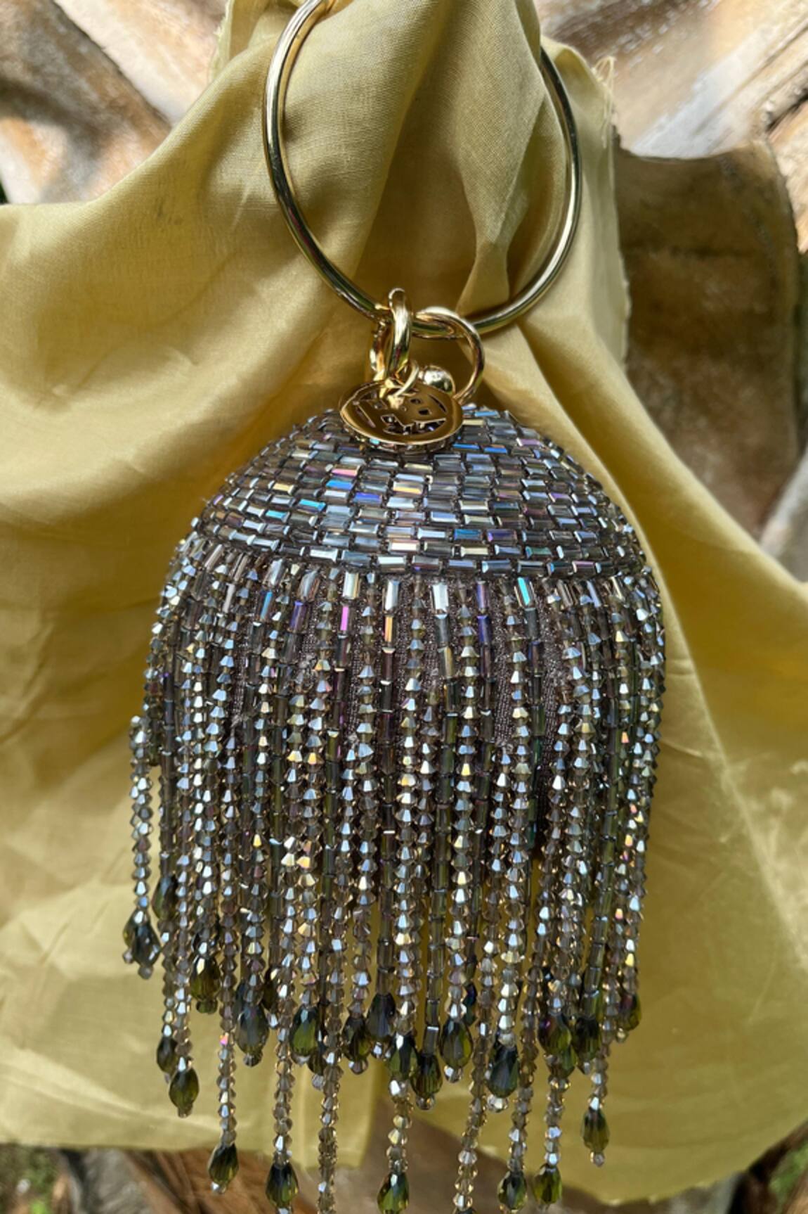 Bag Head Crystal Embellished Ball Bag