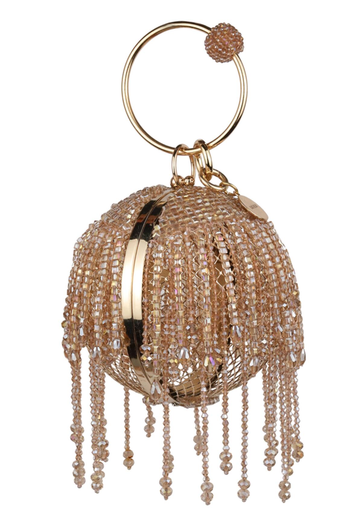 Bag Head Crystal Embellished Ball Shaped Big Bag 