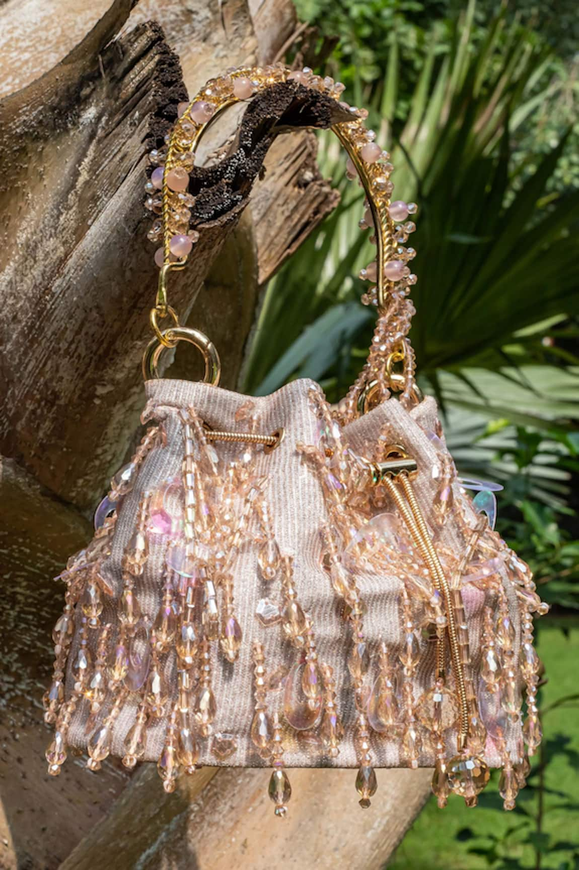 BAG HEAD Crystal & Sequin Embellished Potli