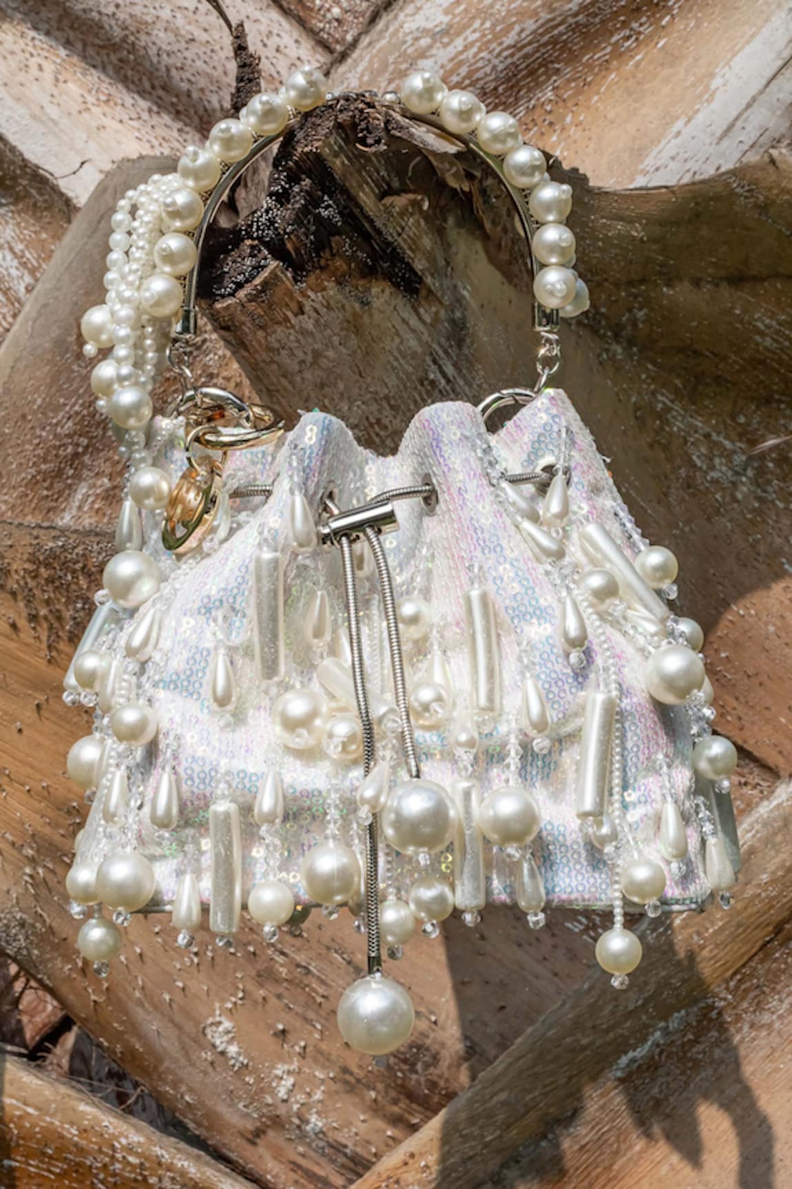 BAG HEAD Pearl Embellished Potli