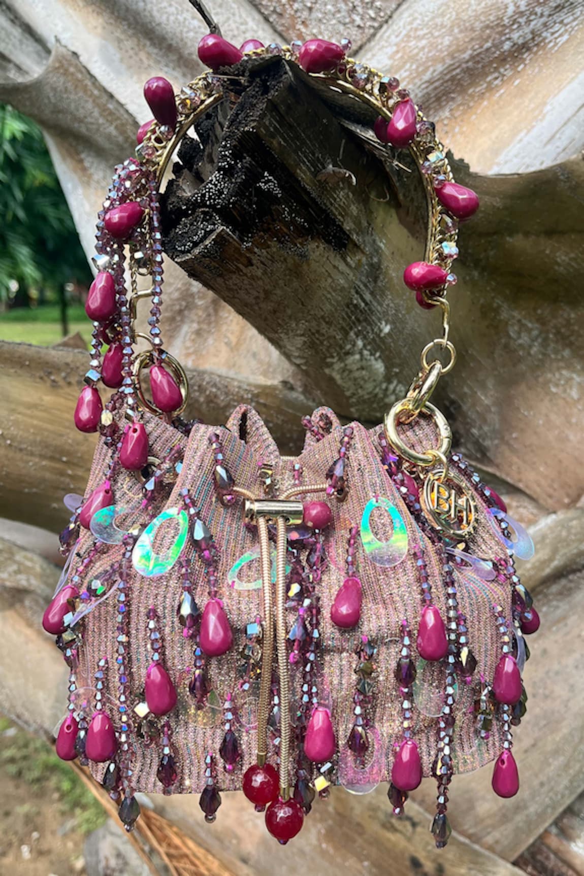 BAG HEAD Pearl & Crystal Embellished Potli