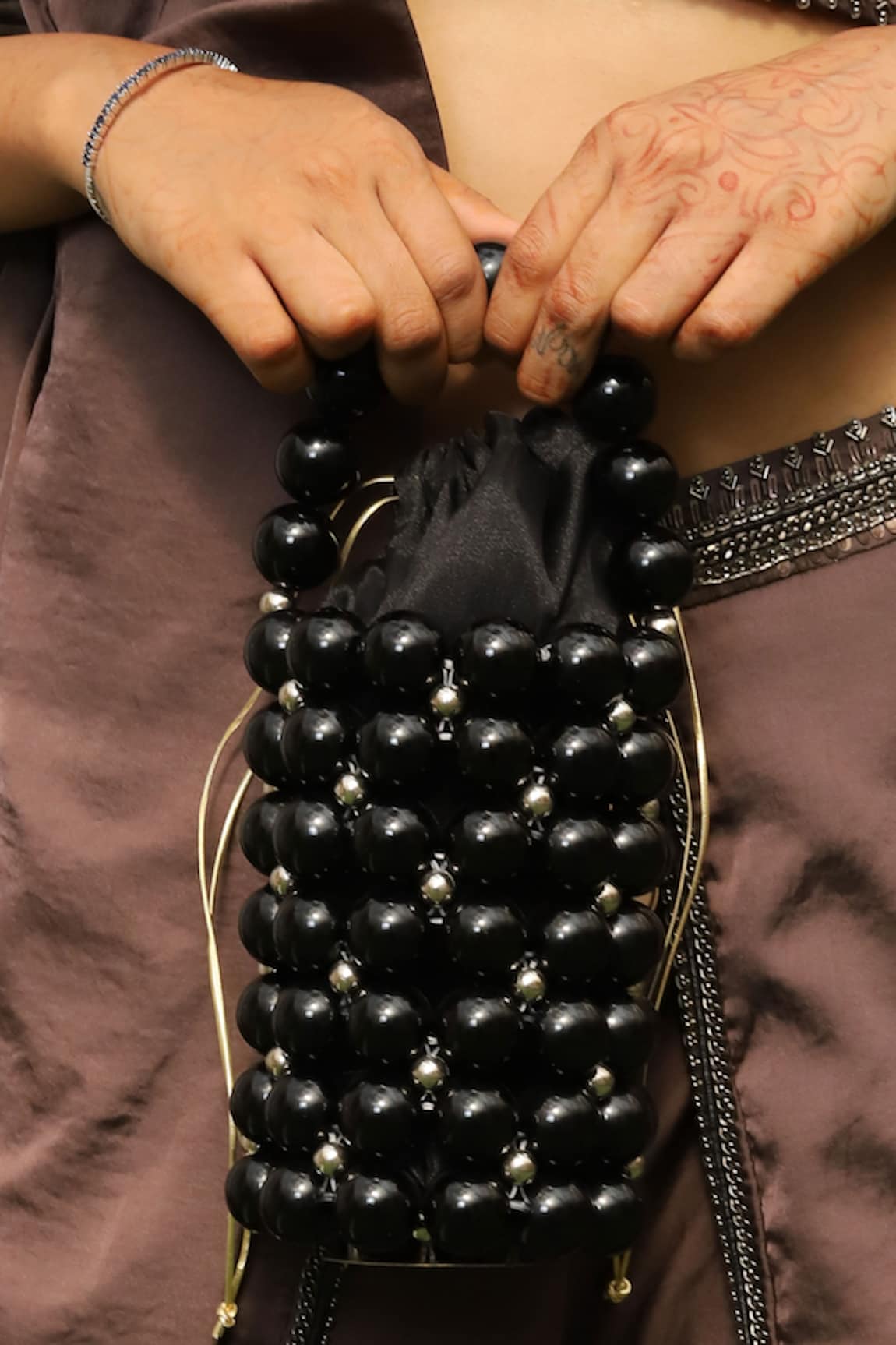 BAG HEAD Mini Pearl Embellished Bucket Bag