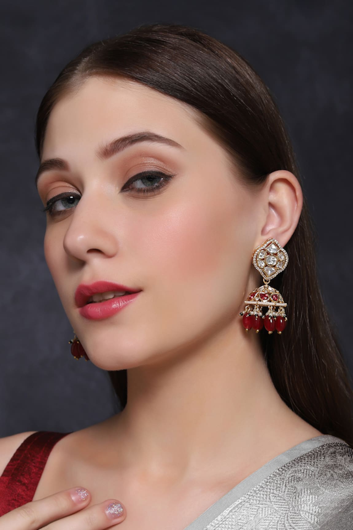 Mae Jewellery By Neelu Kedia Zircon Diamond Embellished Earrings