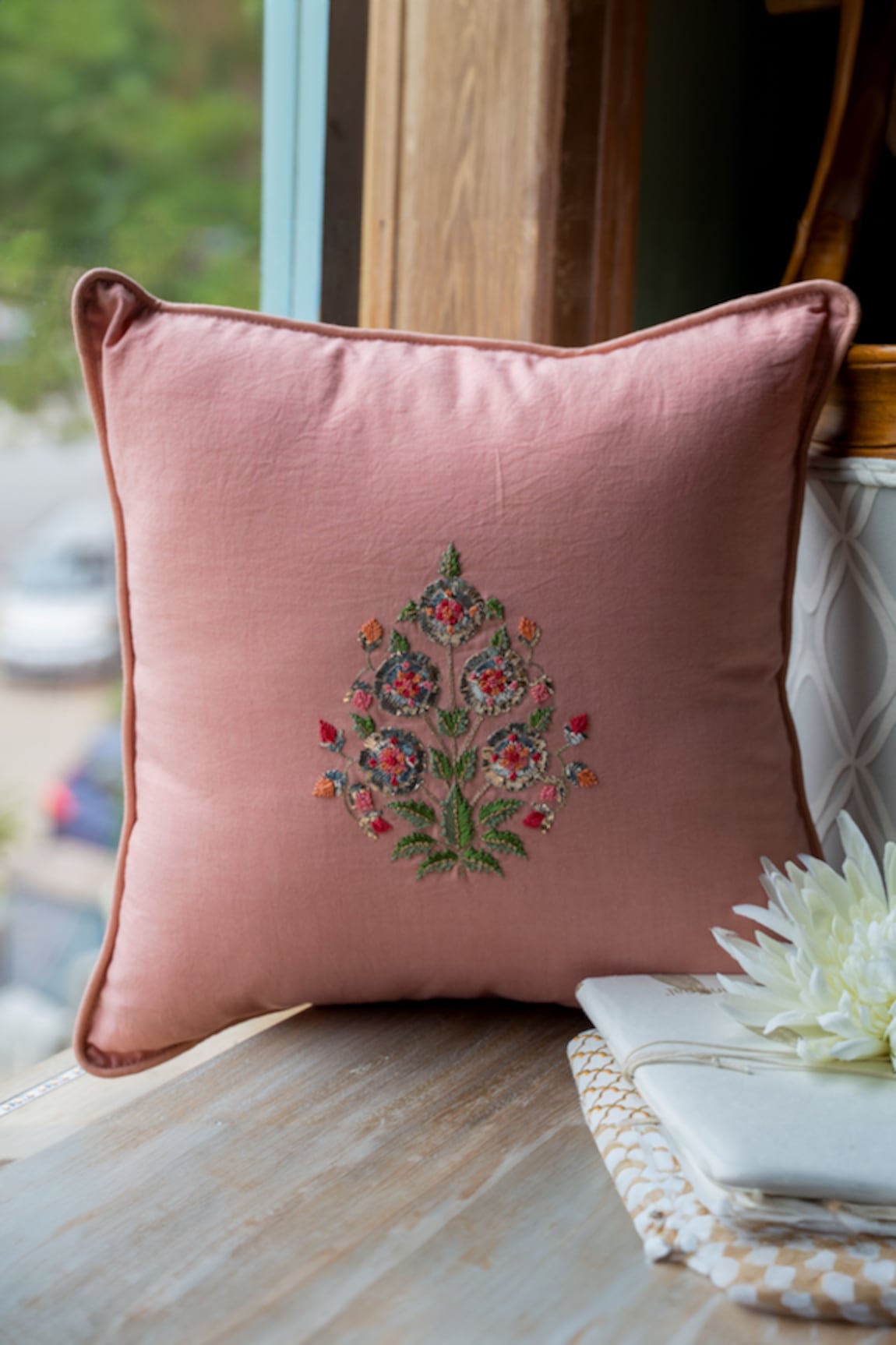 Aarti Sethia Studio Blush Bagh Cushion Cover Single Pc