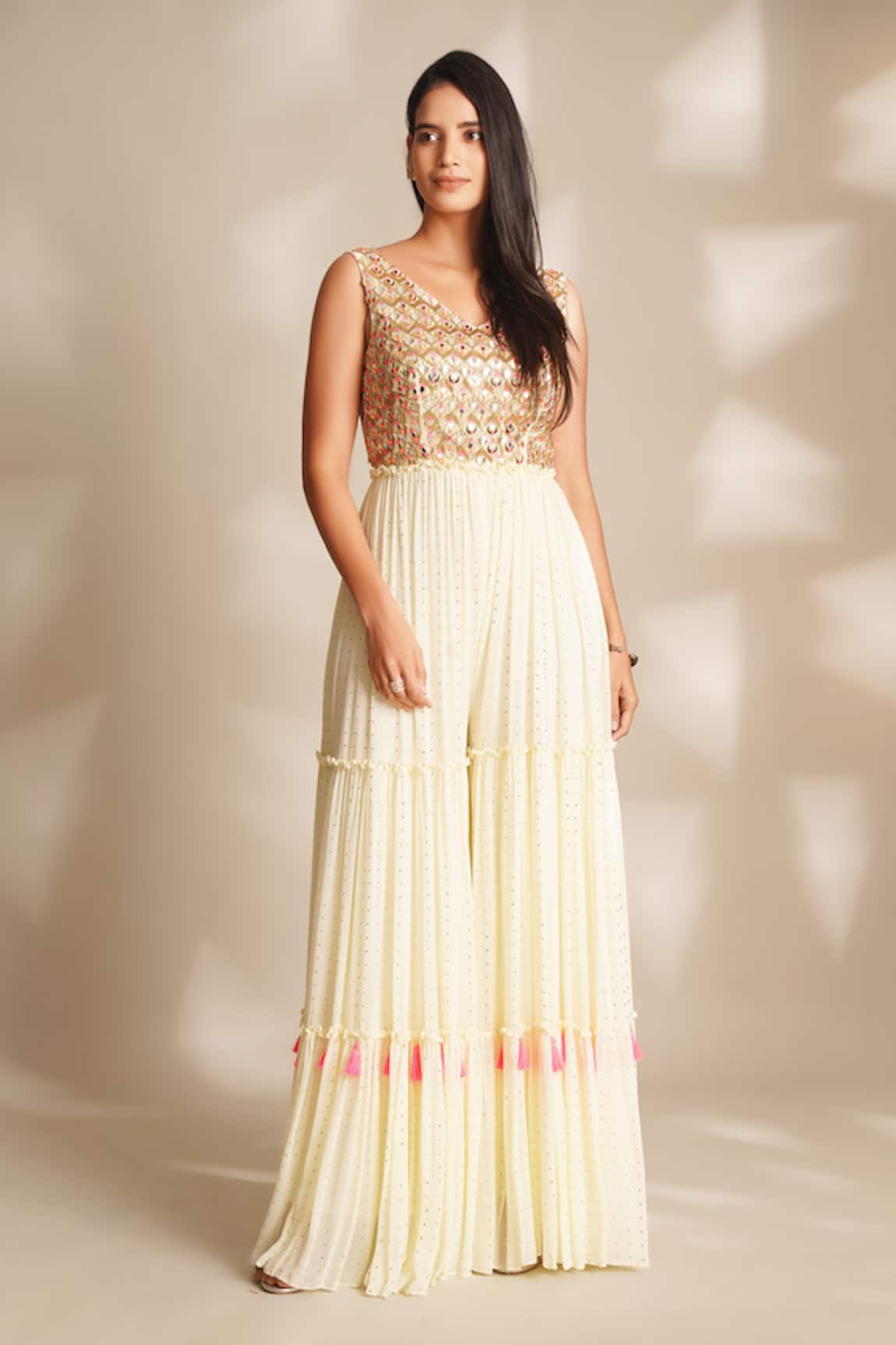 Chaashni by Maansi and Ketan Sequin Embroidered Bodice Jumpsuit