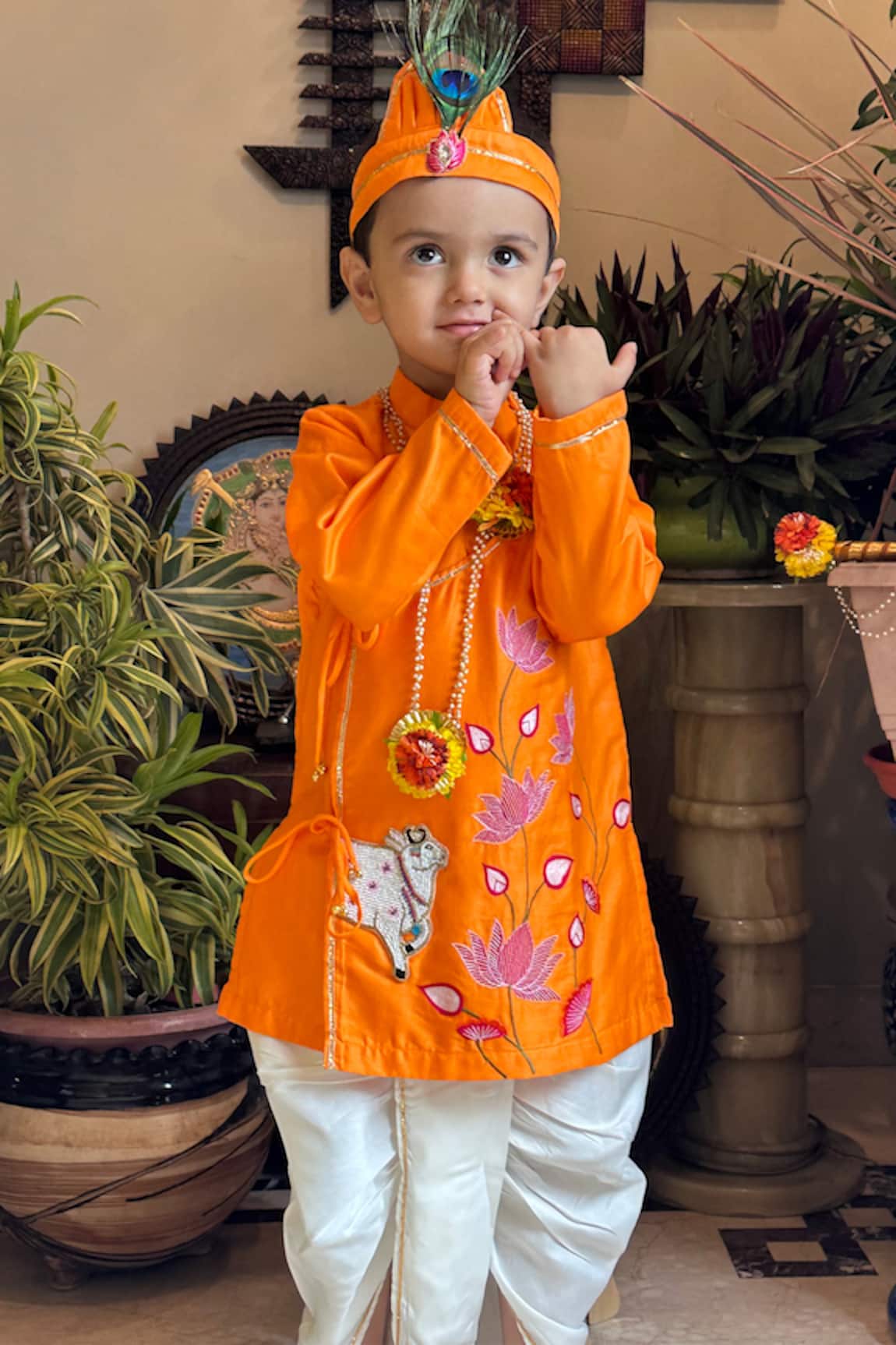Rage Attire-Sweta Saria Padma Morpankh Embroidered Kurta With Dhoti