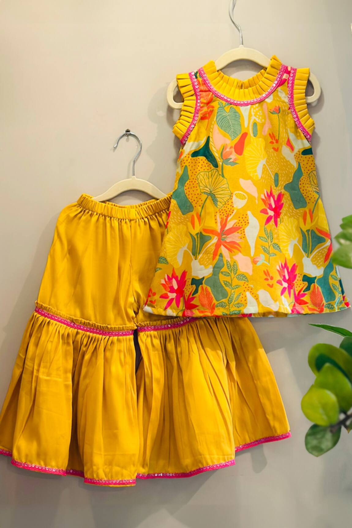 Rage Attire-Sweta Saria Enchanted Botanical Blossom Print Kurta With Sharara