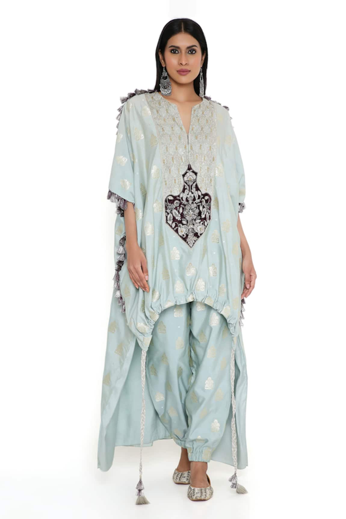 Payal Singhal High Low Embroidered Kaftan With Jogger