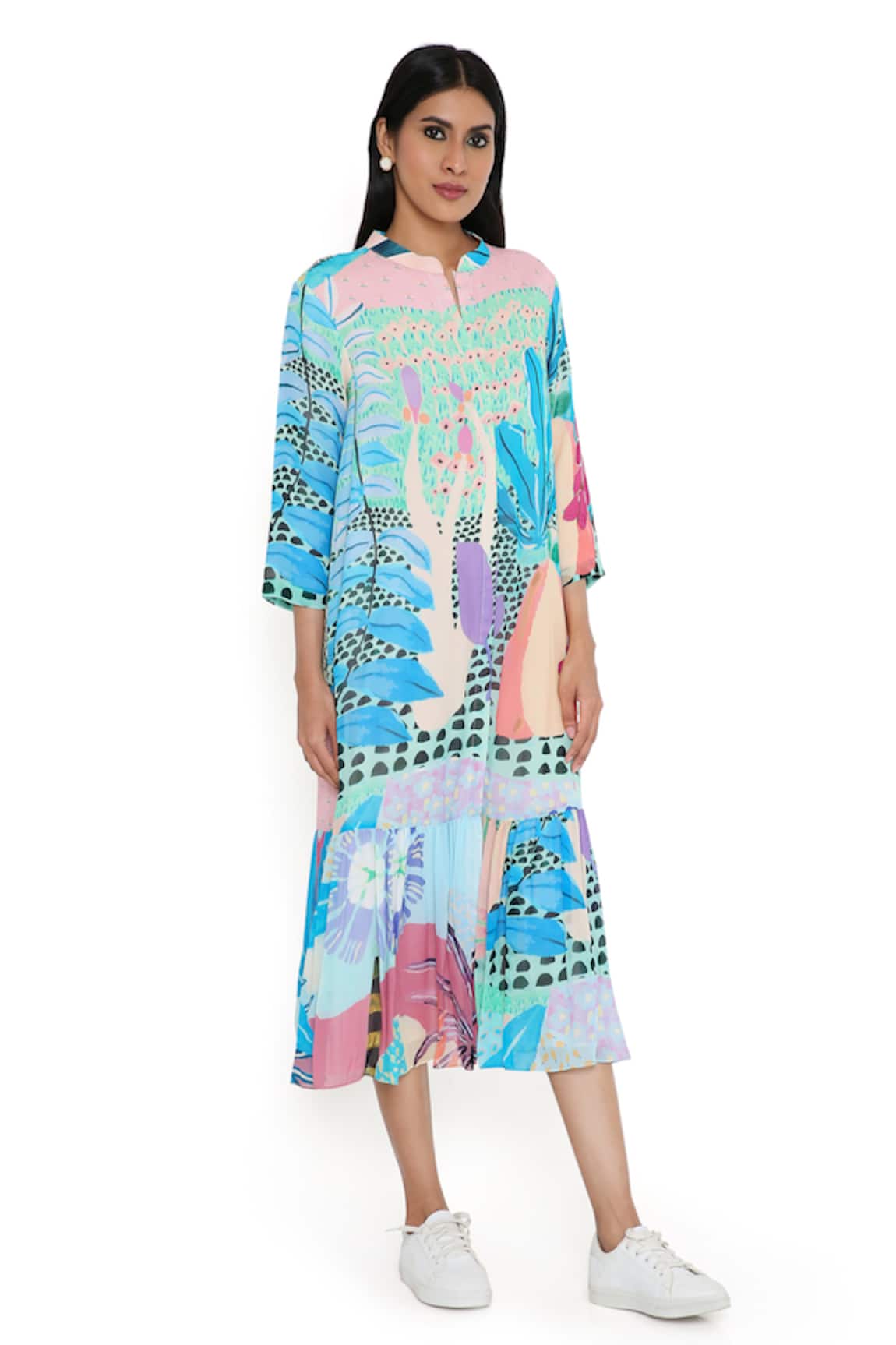 PS Pret by Payal Singhal Tropical Print Shirt Dress