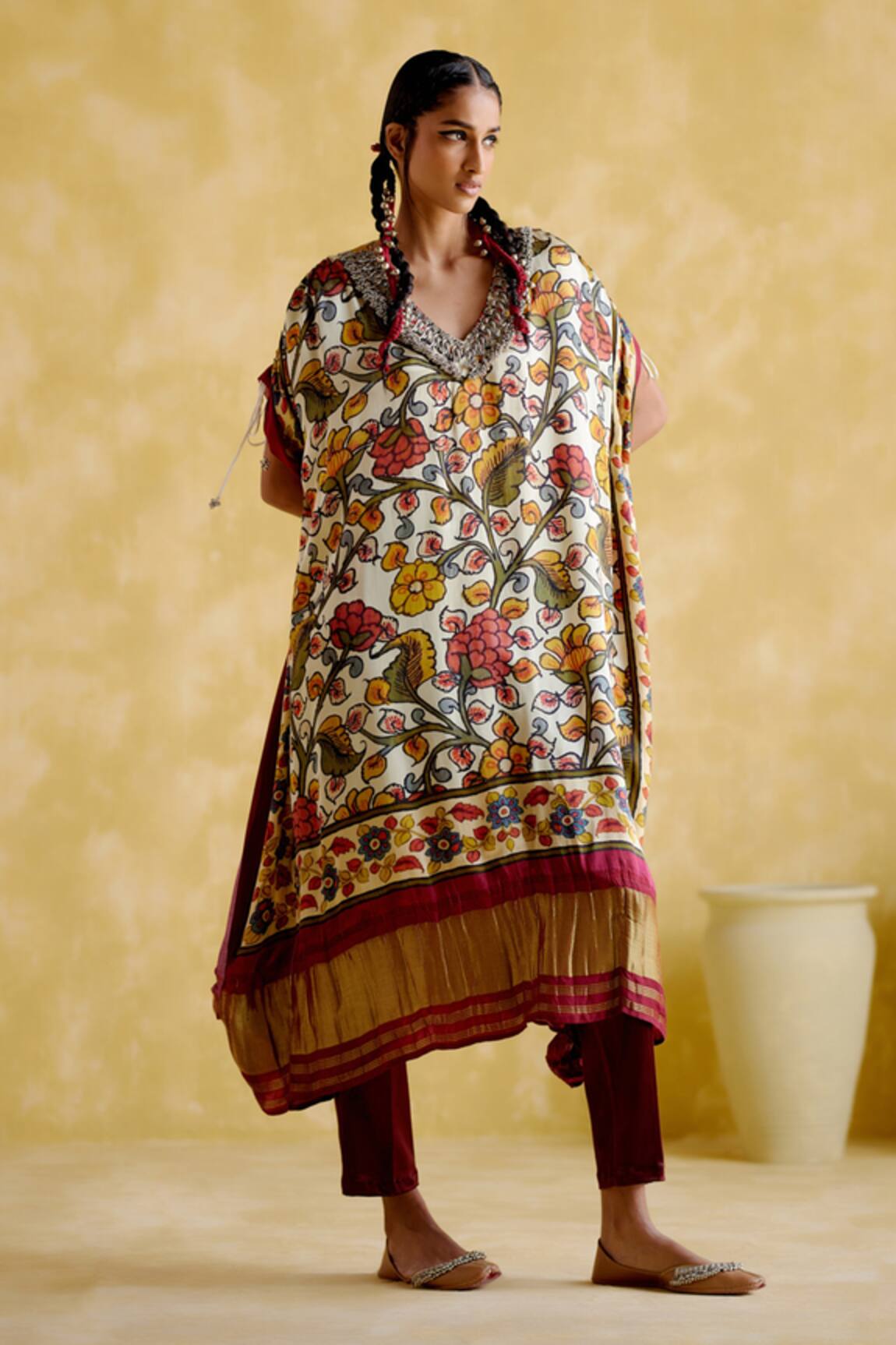 5elements Selene Botanical Floral Print Kaftan