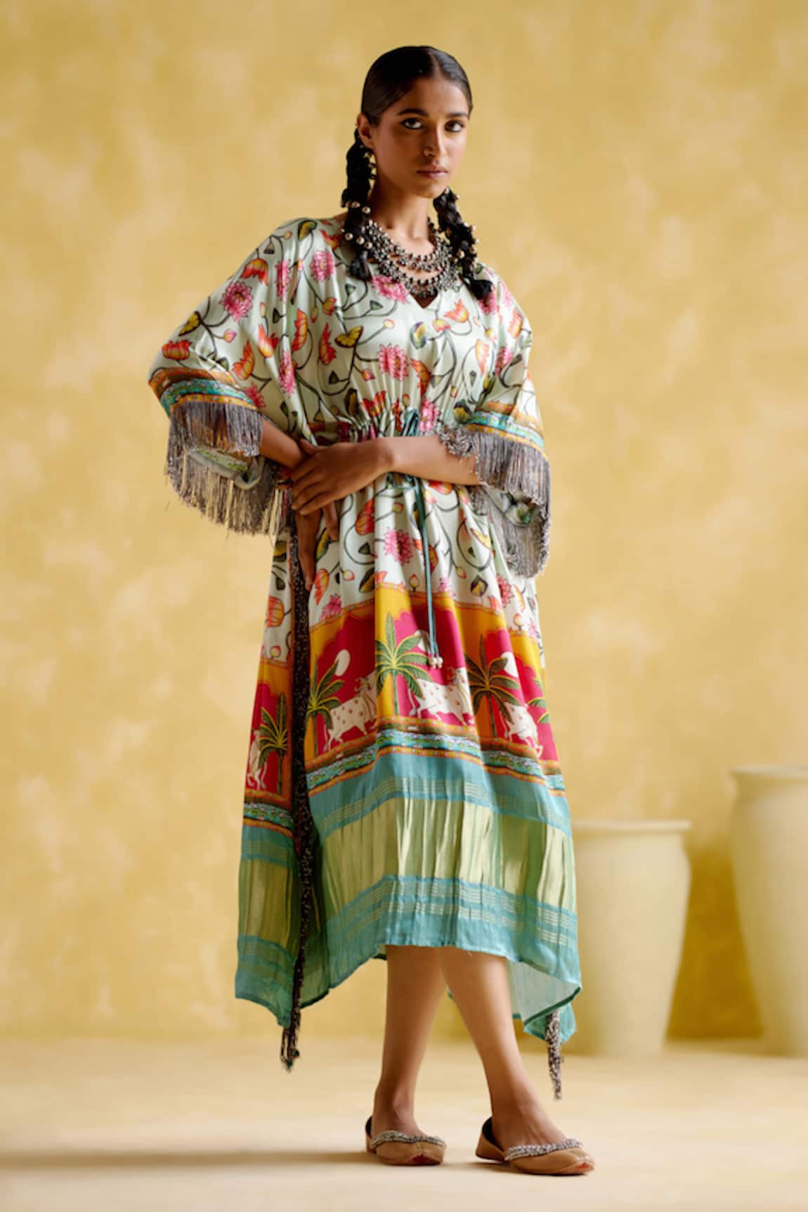 5elements Angela Pichwai Print Kaftan