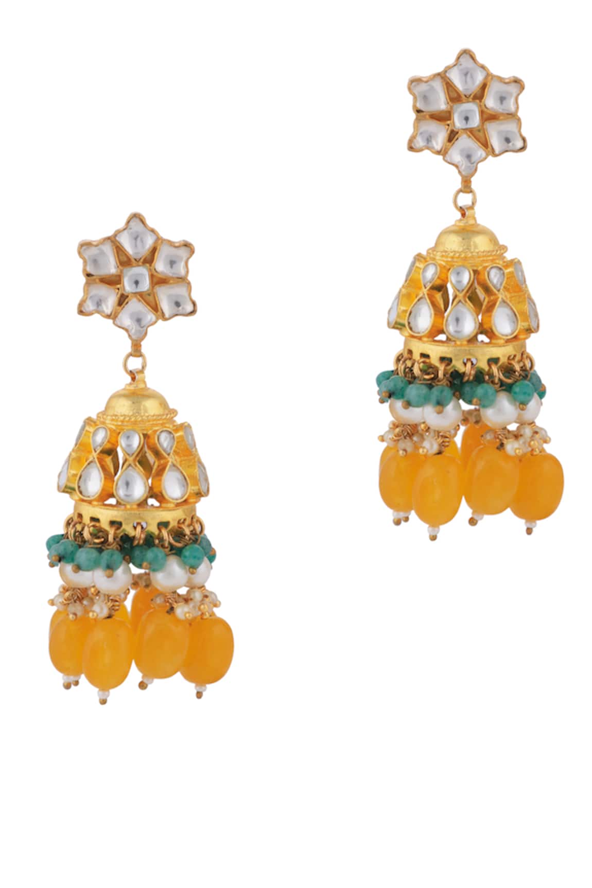 Riana Jewellery Pearl Embellished Jhumkas