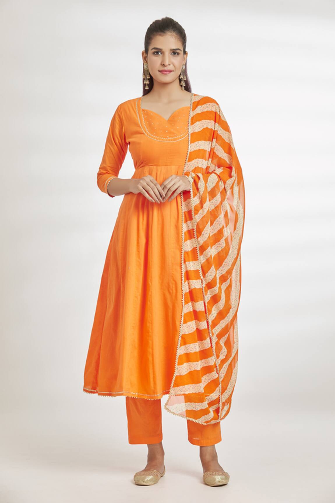 Samyukta Singhania Sequin Embroidered Yoke Anarkali Pant Set