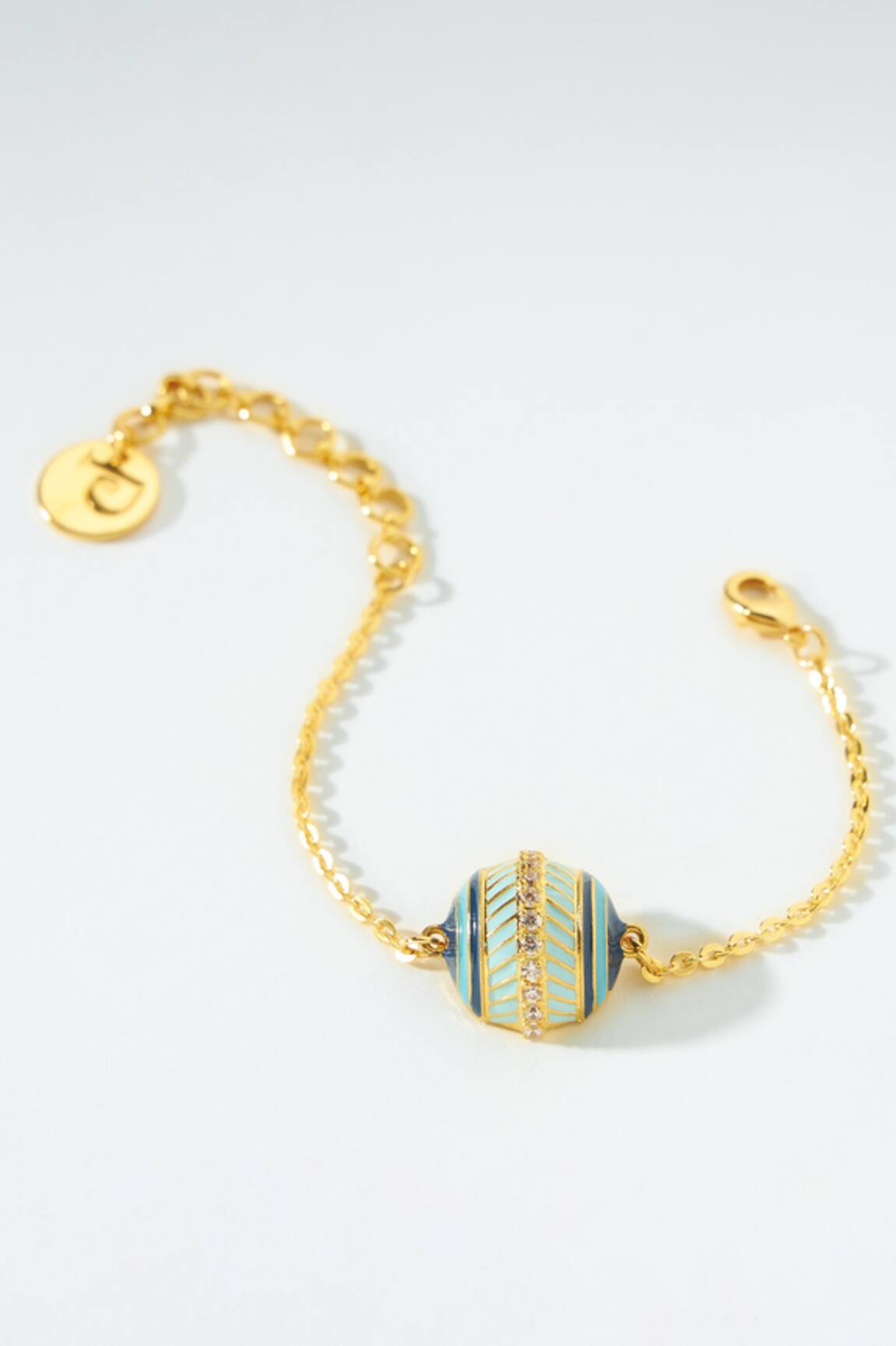 PRERTO Blue Dome Charm Bracelet