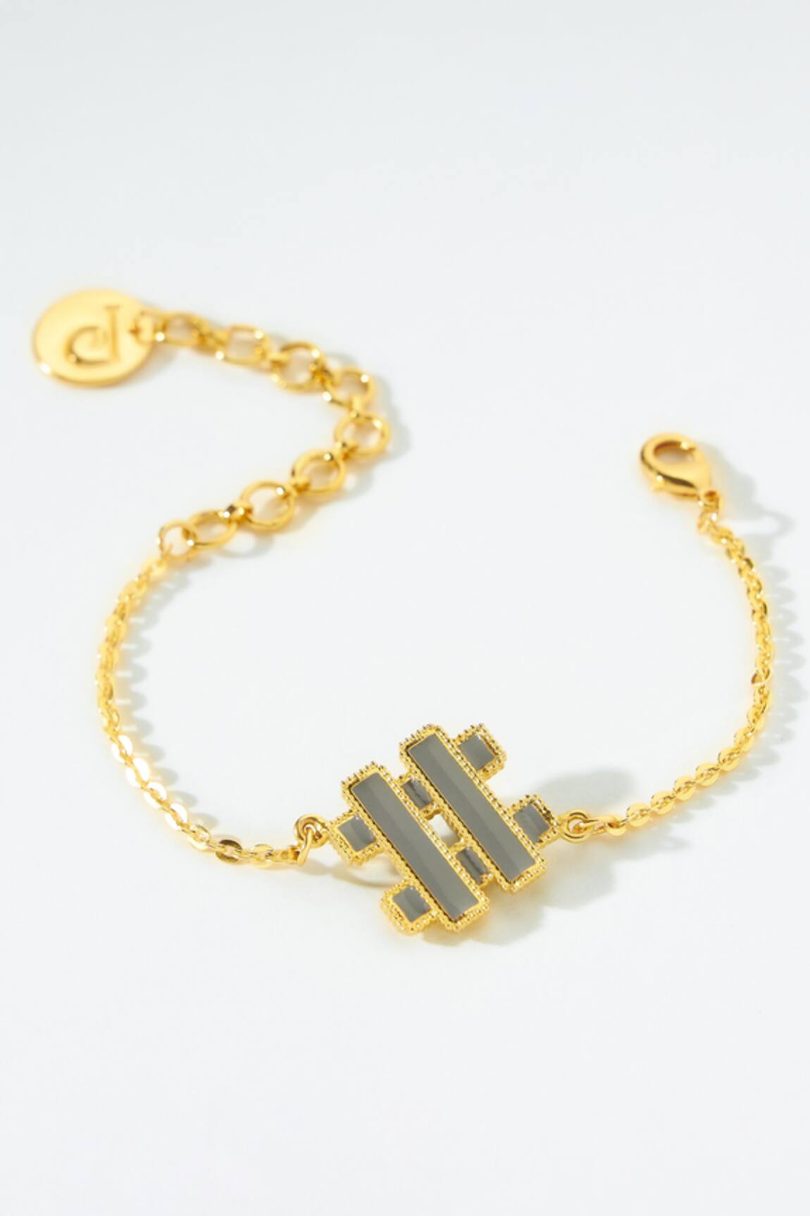 PRERTO Grey Hashtag Charm Bracelet