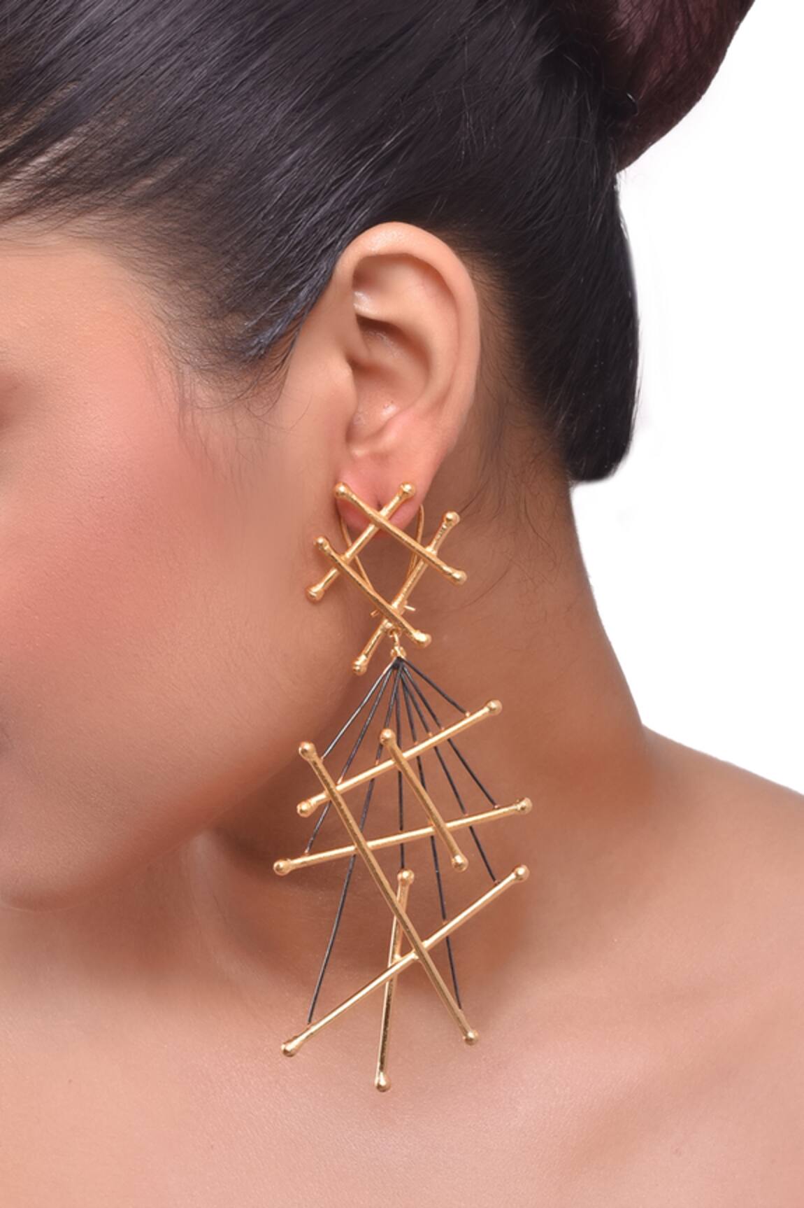 Zaza By Somya Criss Cross Dangler Earrings