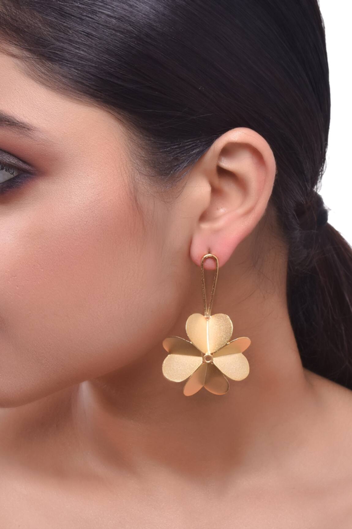 Zaza By Somya Floral Blossom Drop Earrings
