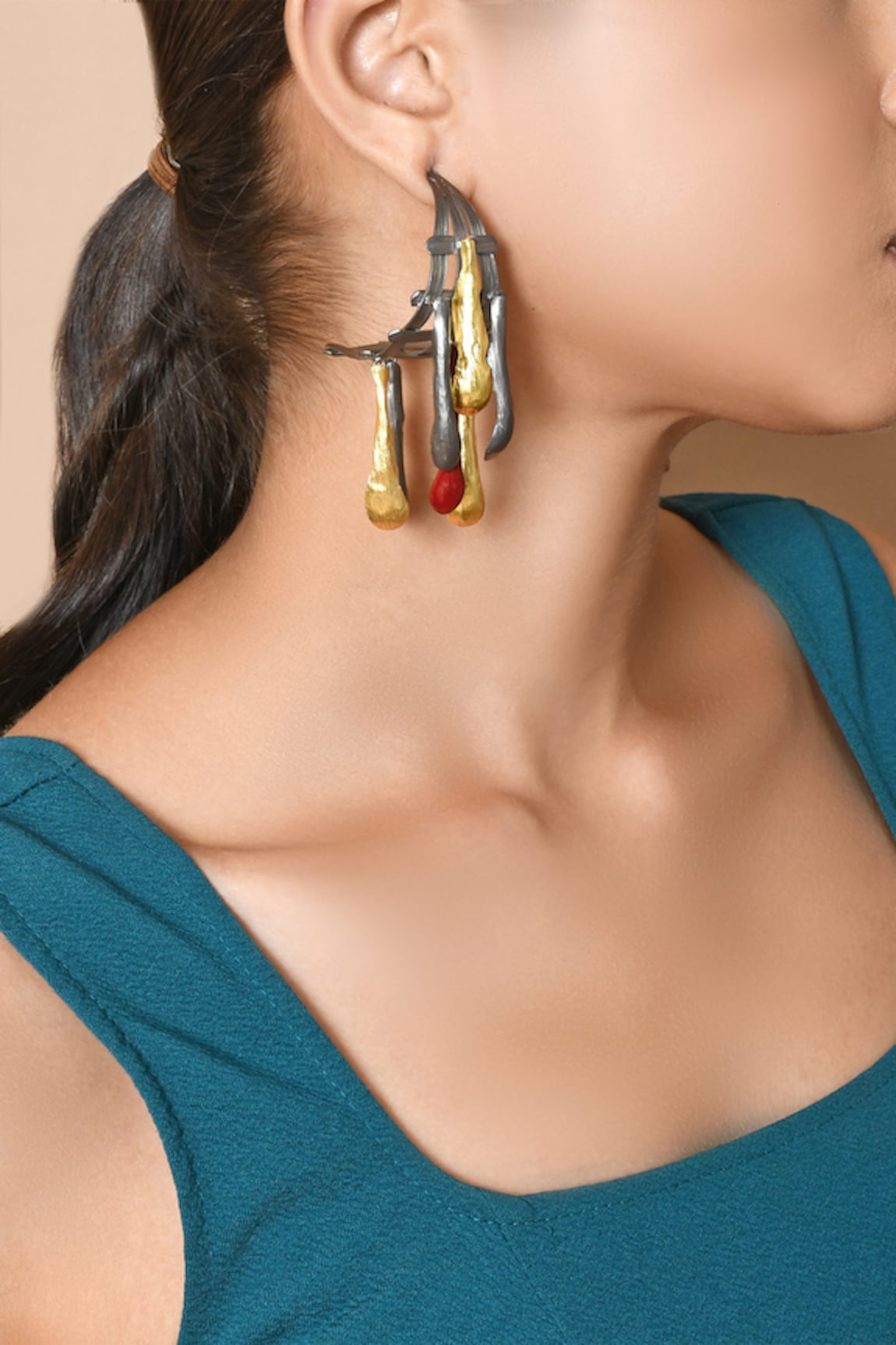 Zaza By Somya Enamel Hangings Earrings