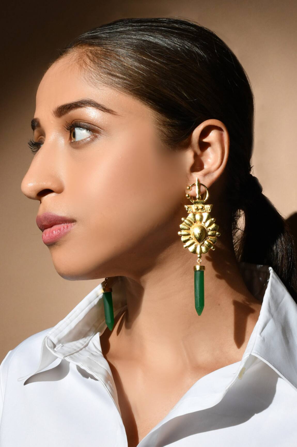 Zaza By Somya Onyx Embellished Earrings