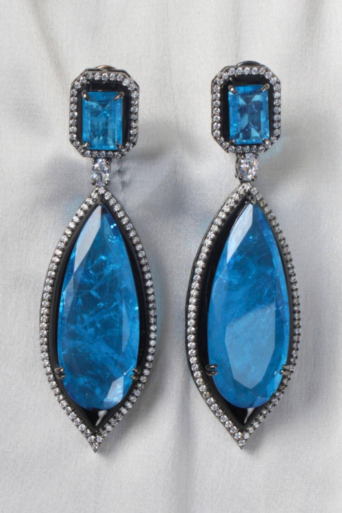 Studio6 Jewels Zircon Embellished Teardrop Earrings 