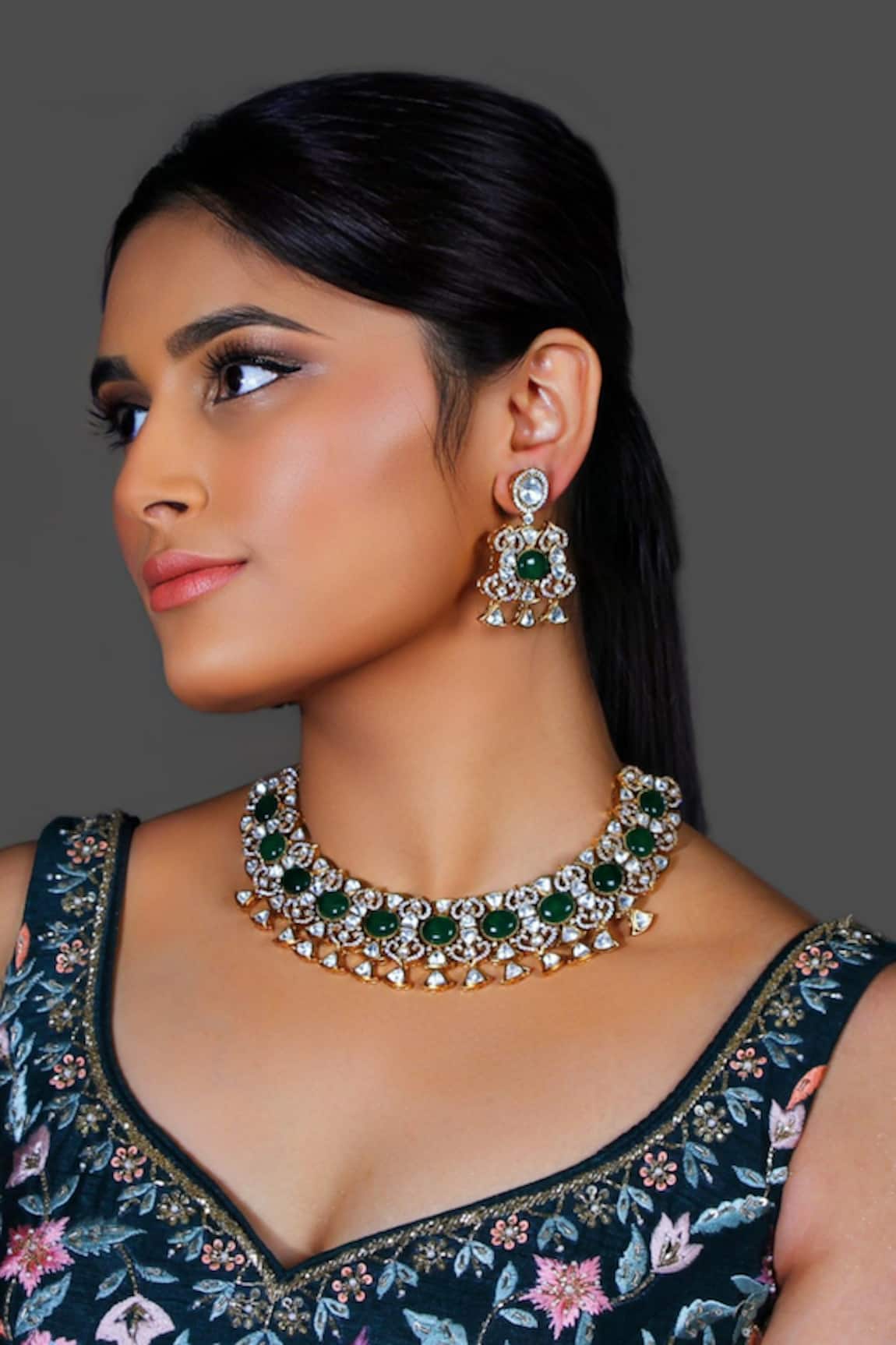 Studio6 Jewels Kundan & Stone Embellished Necklace Set 