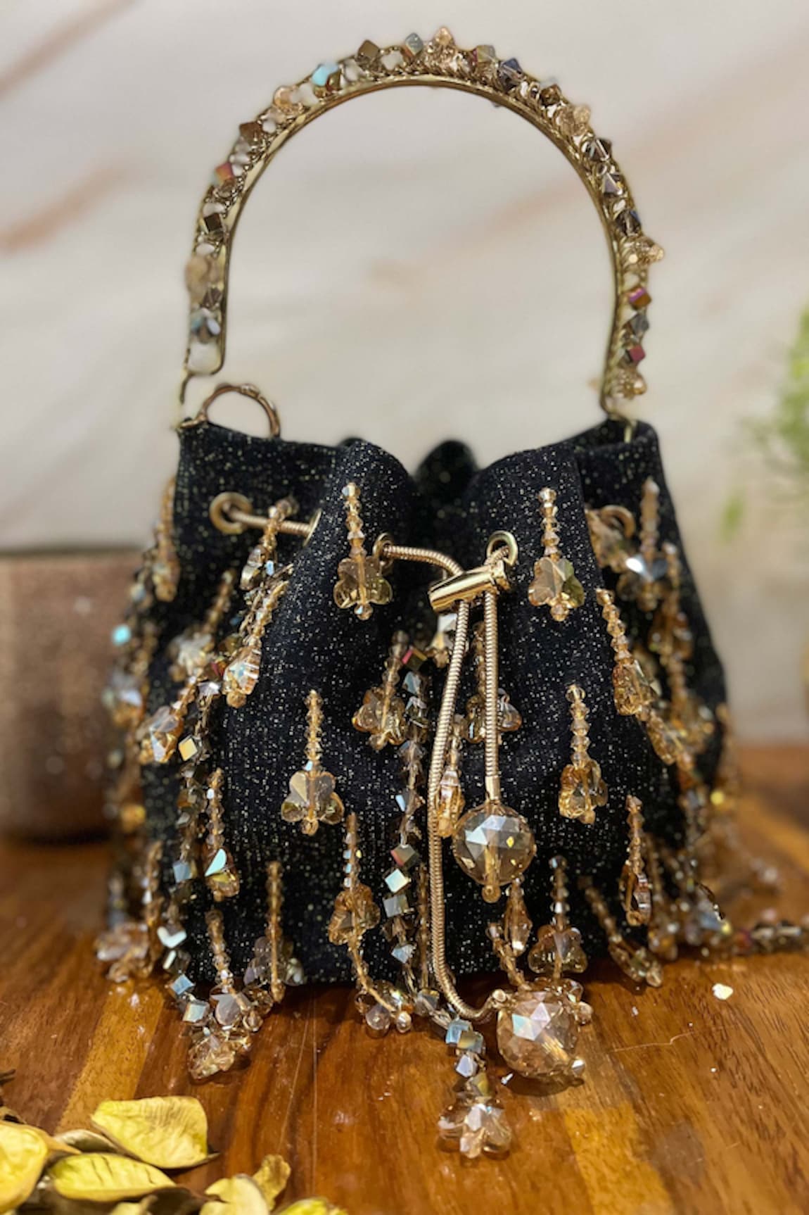 BAG HEAD Crystal Embellished Potli