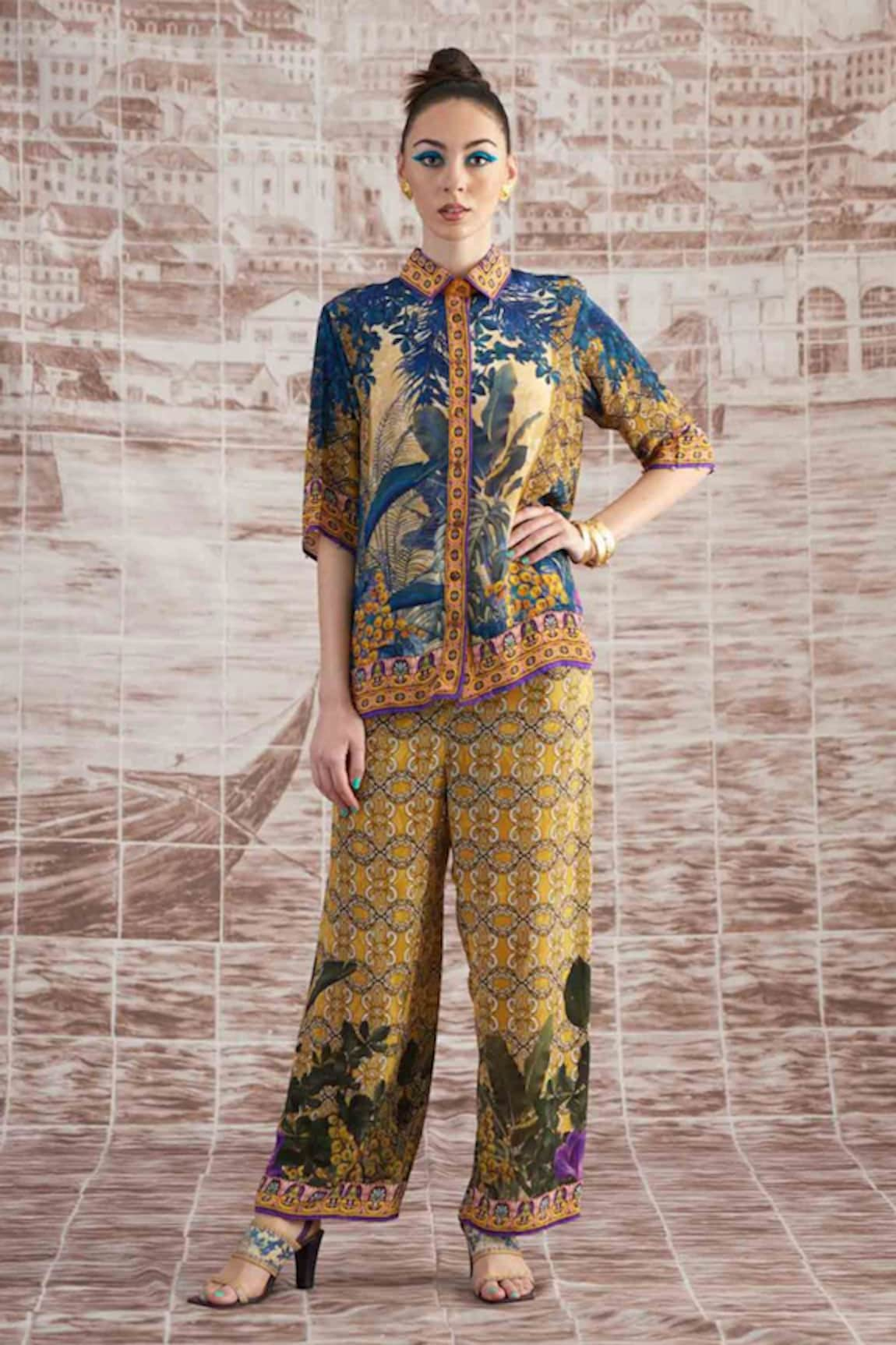 Rajdeep Ranawat Maizah Silk Digital Printed Shirt & Pant Set