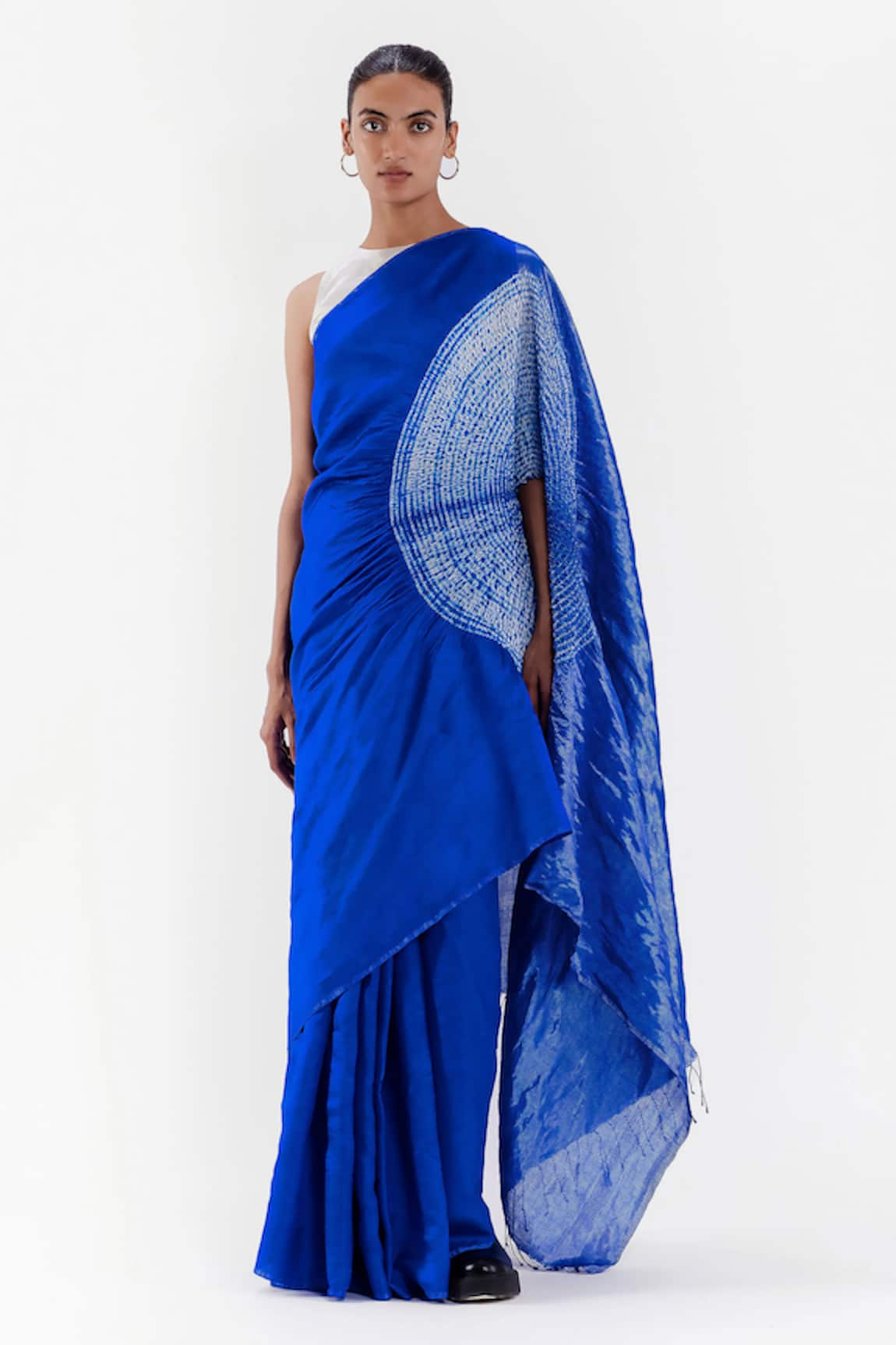 Studio Medium Silk Shibori Saree With Running Blouse