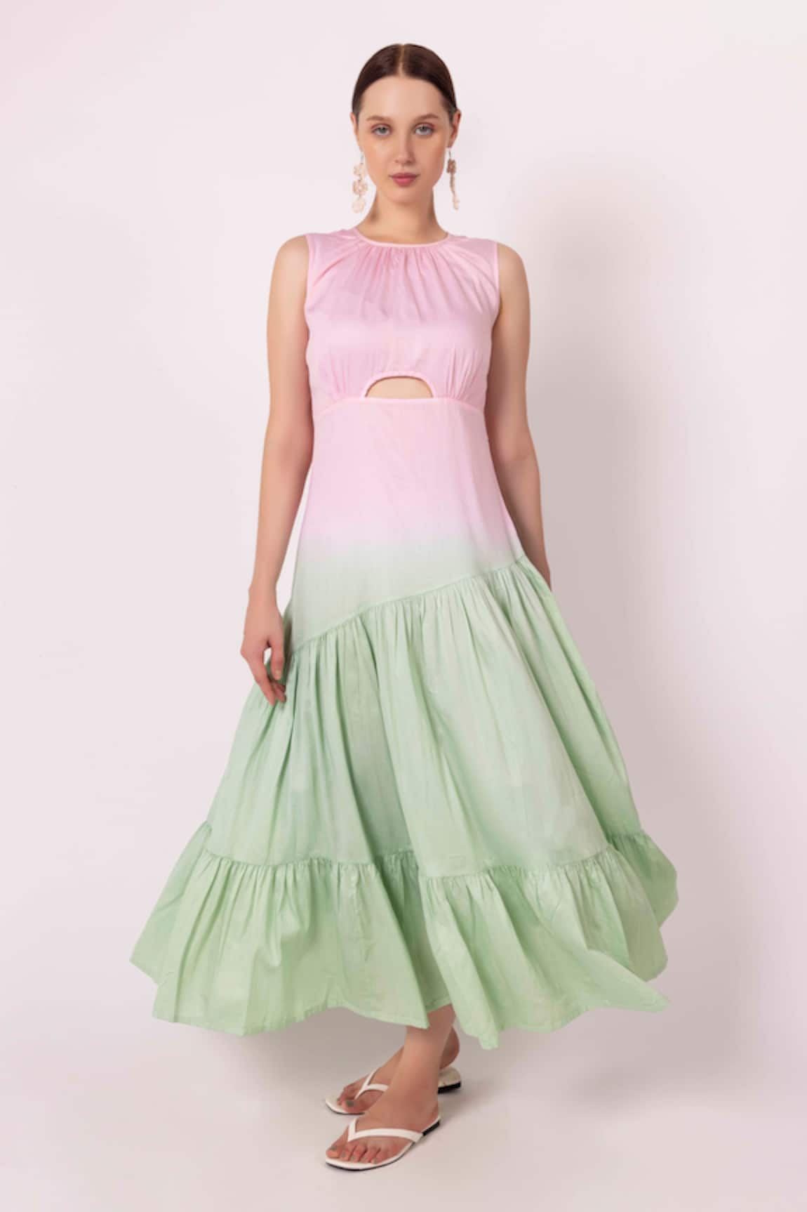 SHIMONA Ombre Tiered Dress