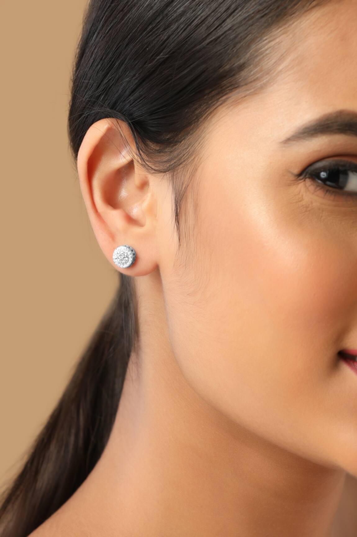 Curio Cottage Circular Sparkle Studded Earrings