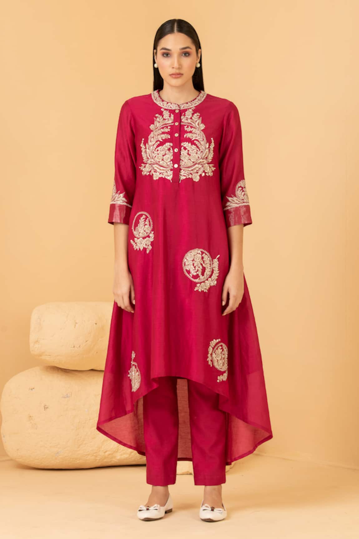 Divi by sonal khandelwal Embroidered Asymmetric Tunic & Pant Set