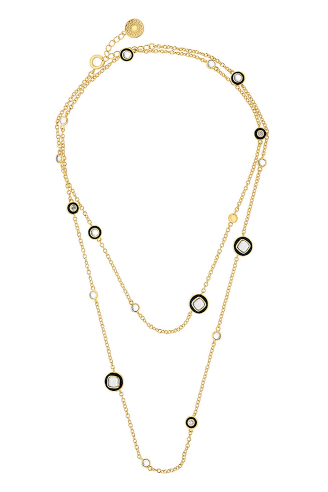 Isharya Savage Chain Mirror Embellished Necklace