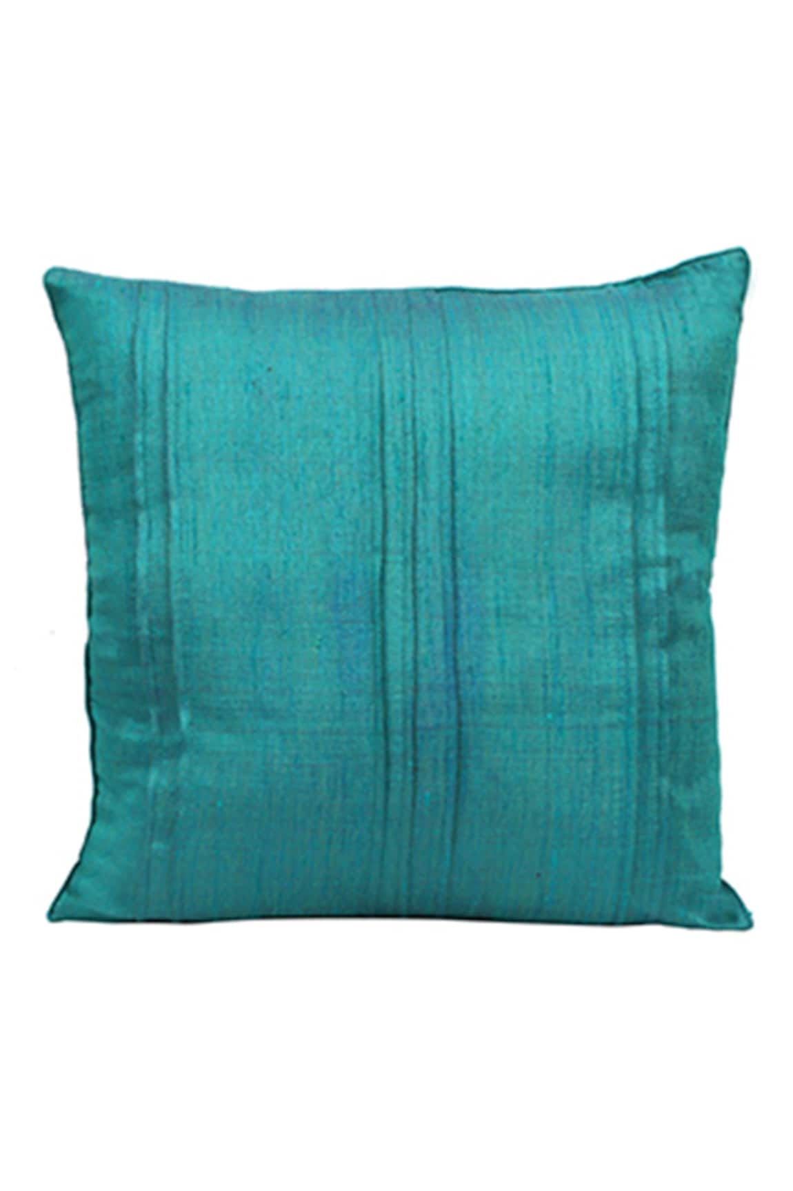Perenne Design Handloom Silk Square Cushion Cover with Filler