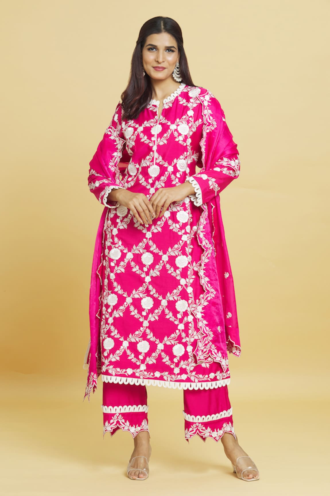 Aiman Blossom Embroidered Kurta Pant Set