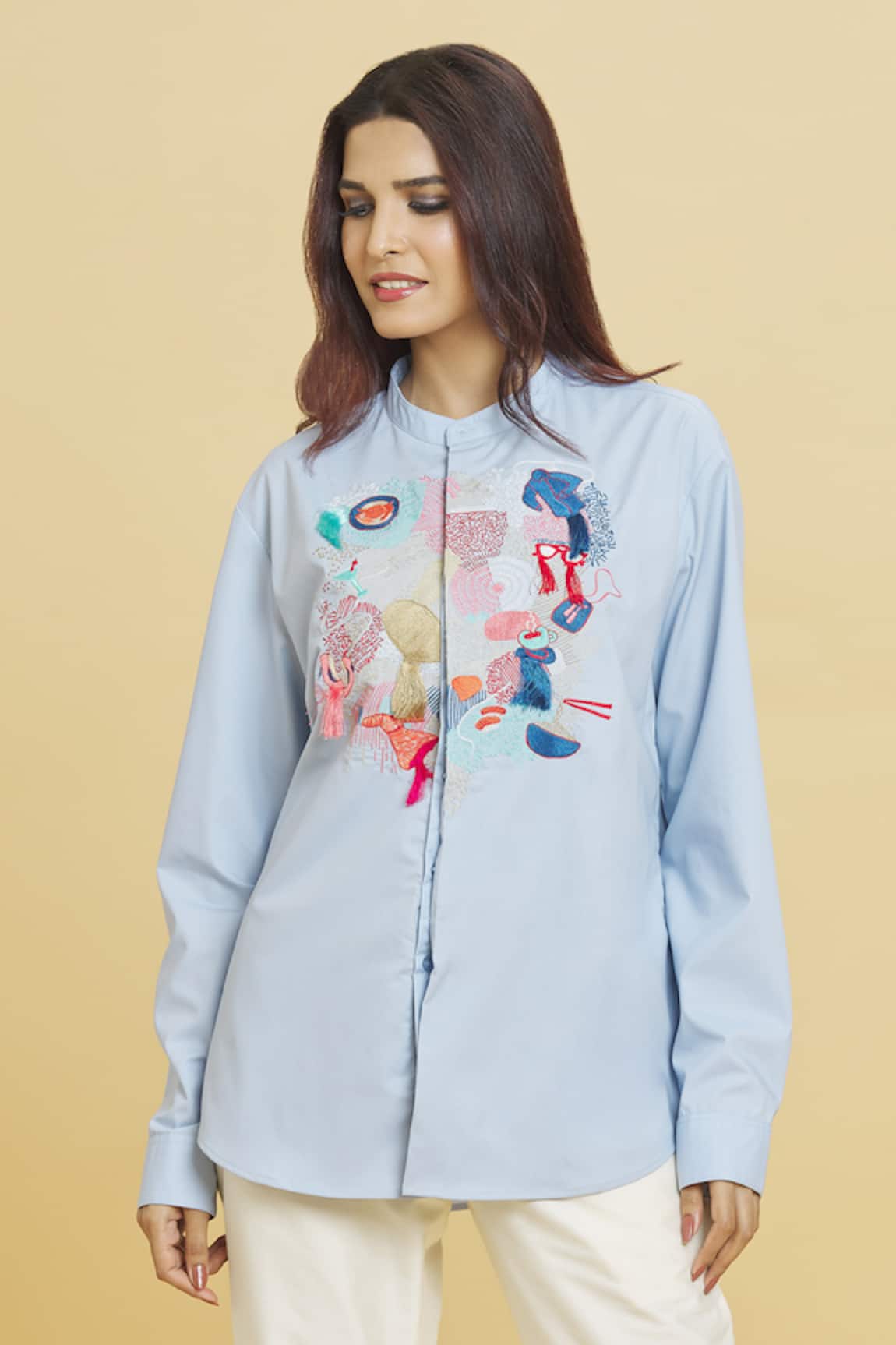 Aiman Abstract Doodle Embroidered Shirt