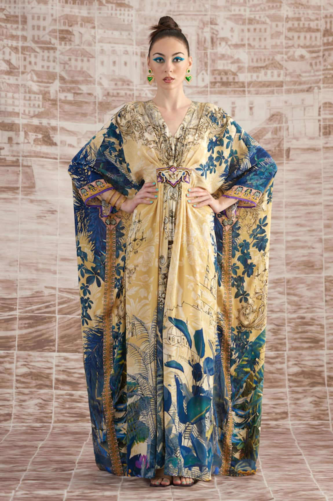 Rajdeep Ranawat Imama Silk Florette Print Kaftan