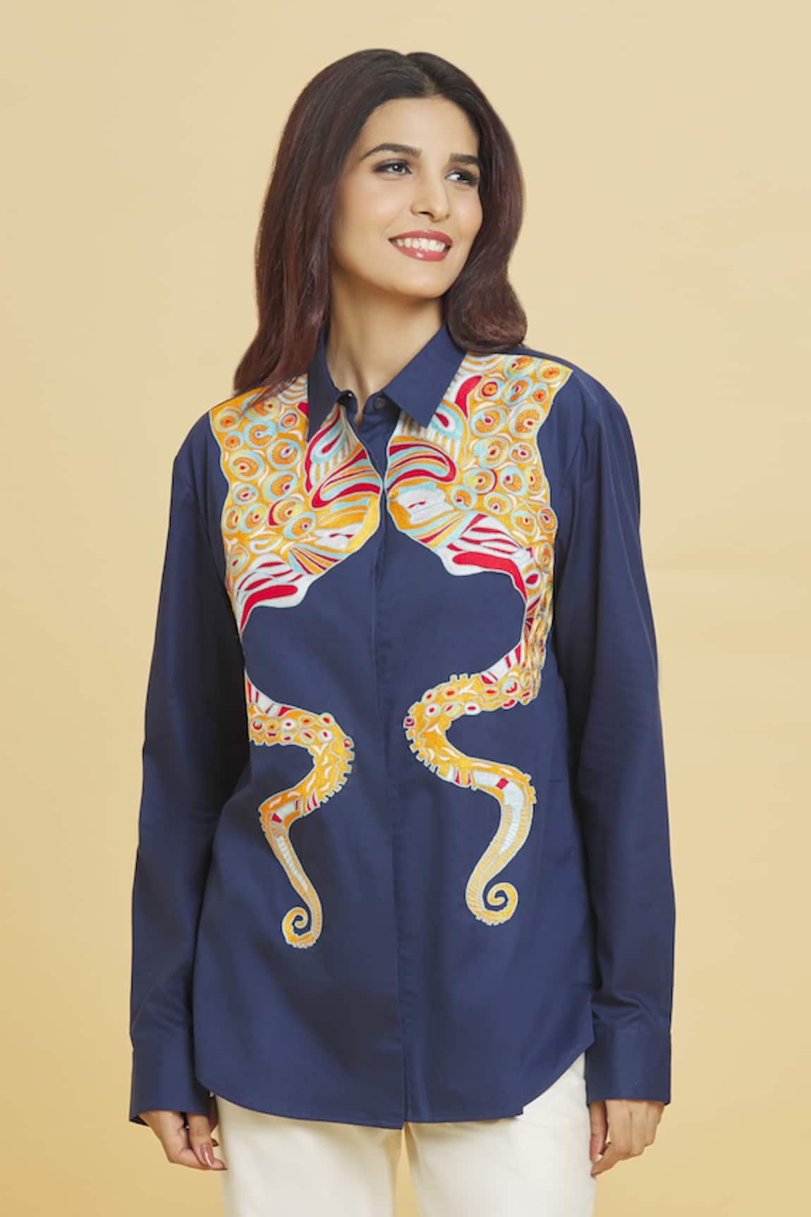 Aiman Octopus Embroidered Shirt