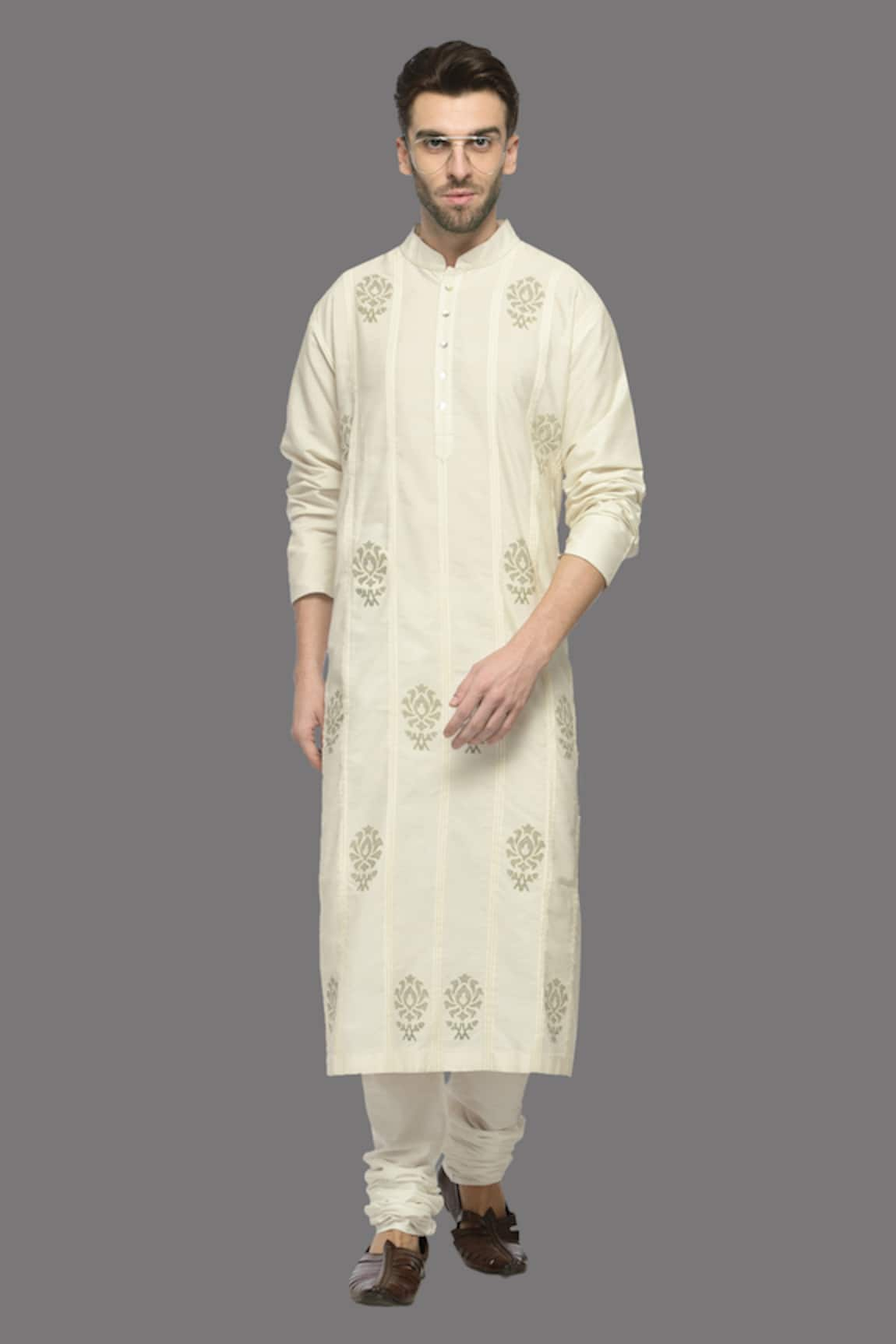 A!A By Abrar Ali Floral Print Kurta With Churidar