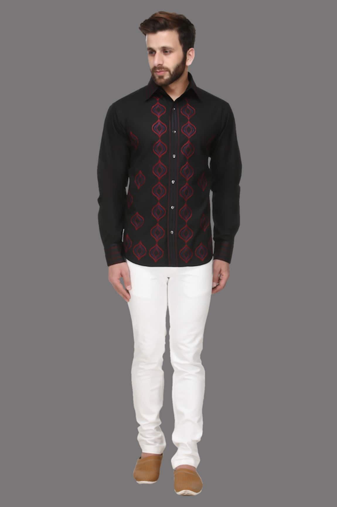 A!A By Abrar Ali Embroidered Jaal Pattern Shirt