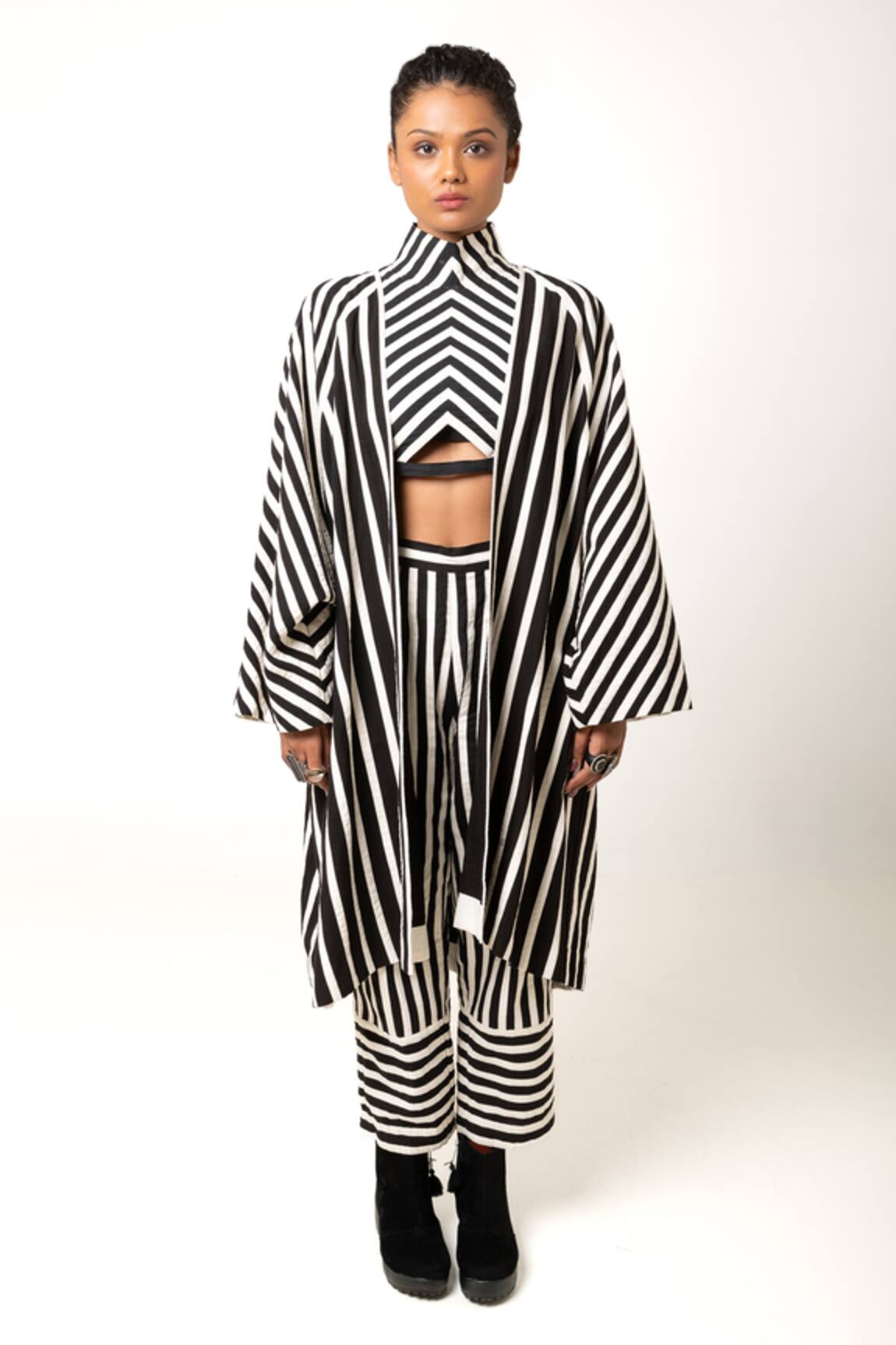 KA-Sha Aloma Cotton Stripe Pattern Jacket