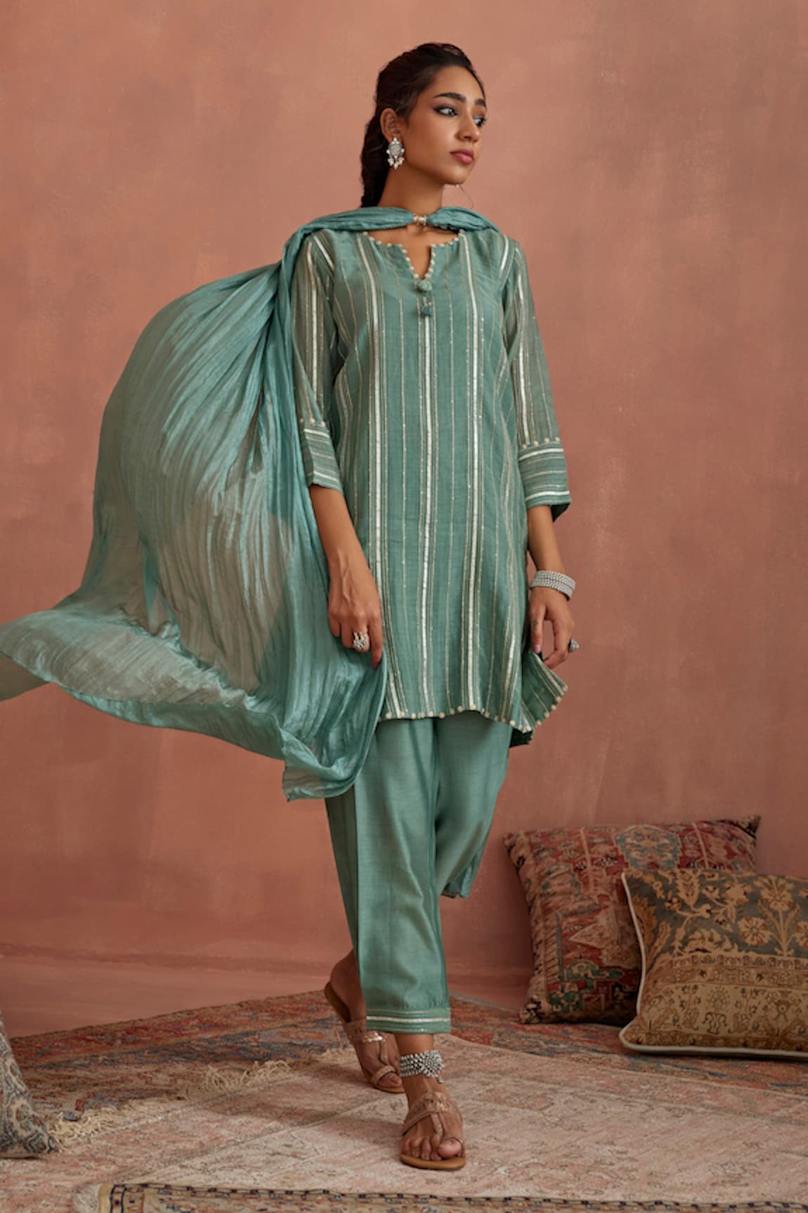 Kritika Dawar Chanderi Kurta Dhoti Pant Set