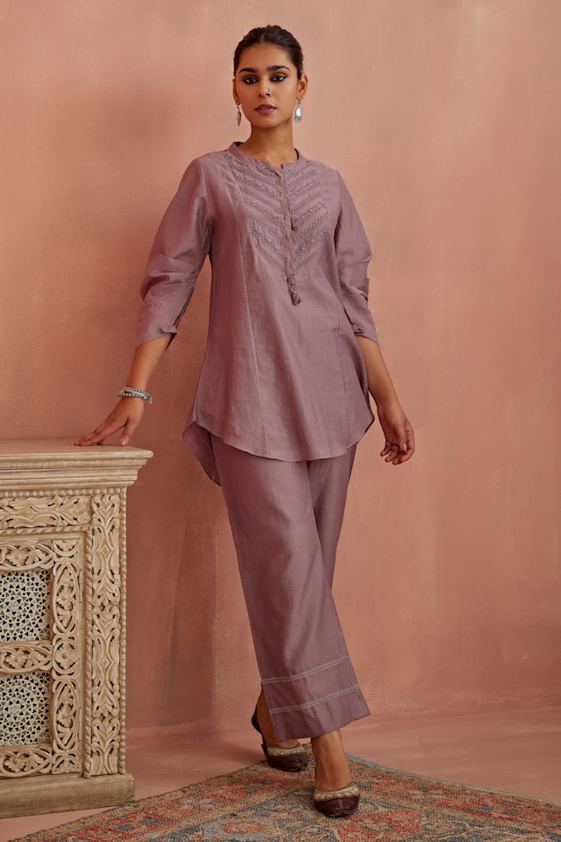 Kritika Dawar Yoke Embroidered Top & Pant Set