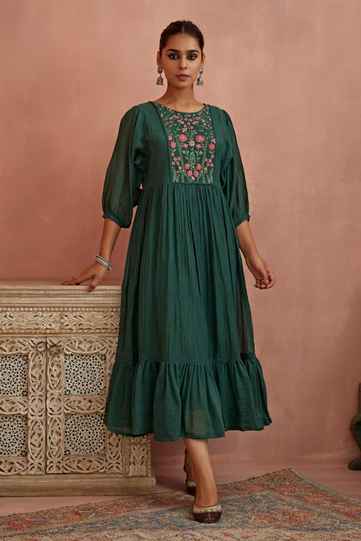 Kritika Dawar Chanderi Tunic With Slip