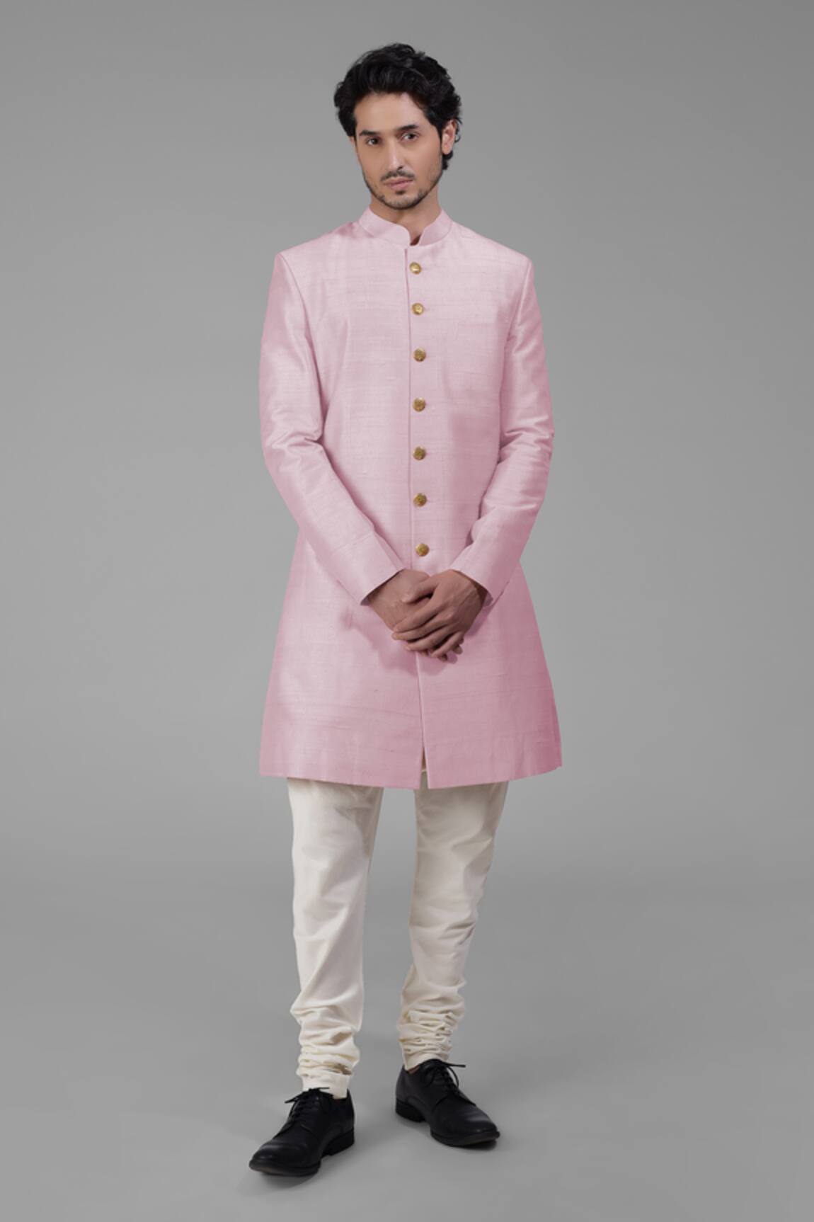 Talking Threads Silk Plain Sherwani Churidar Set
